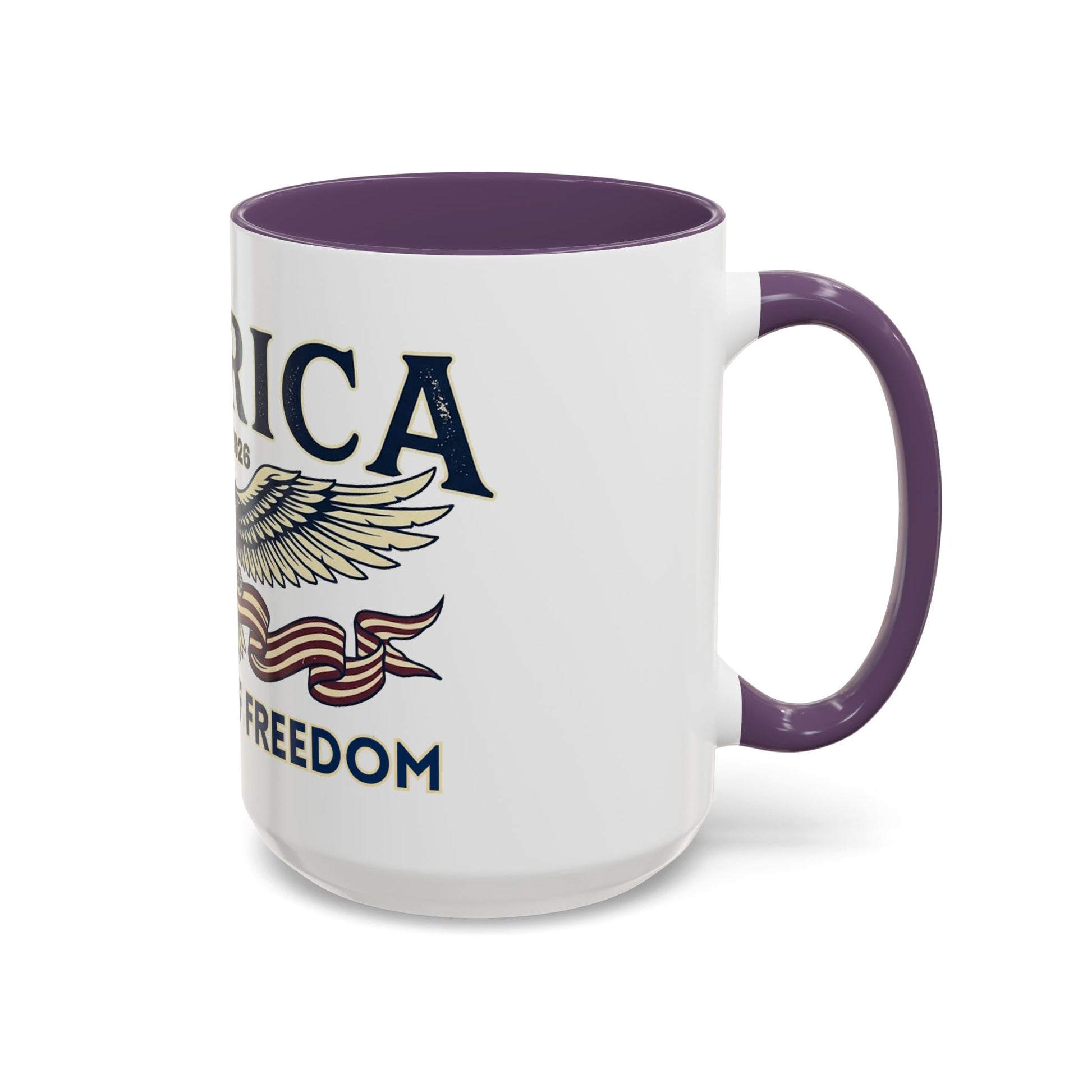 USA 250th ANNIVERSARY Accent Mug  | America  Eagle Coffee Mug — 250 Years of Freedom Accent Mug (11/15oz) - Trending Novelties & Gifts