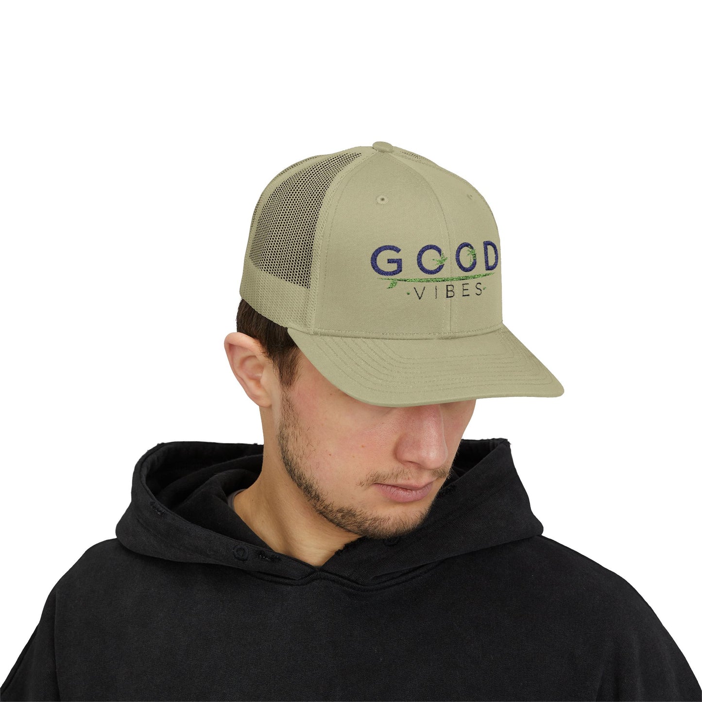 Good Vibes Trucker Cap - Summer Colorful Embroidered Snapback Cap - Trending Novelties & Gifts