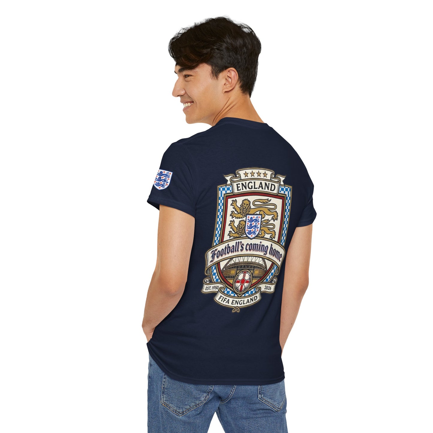 England's Soccer Fan's Crest T-Shirt - "Football's Coming Home"
