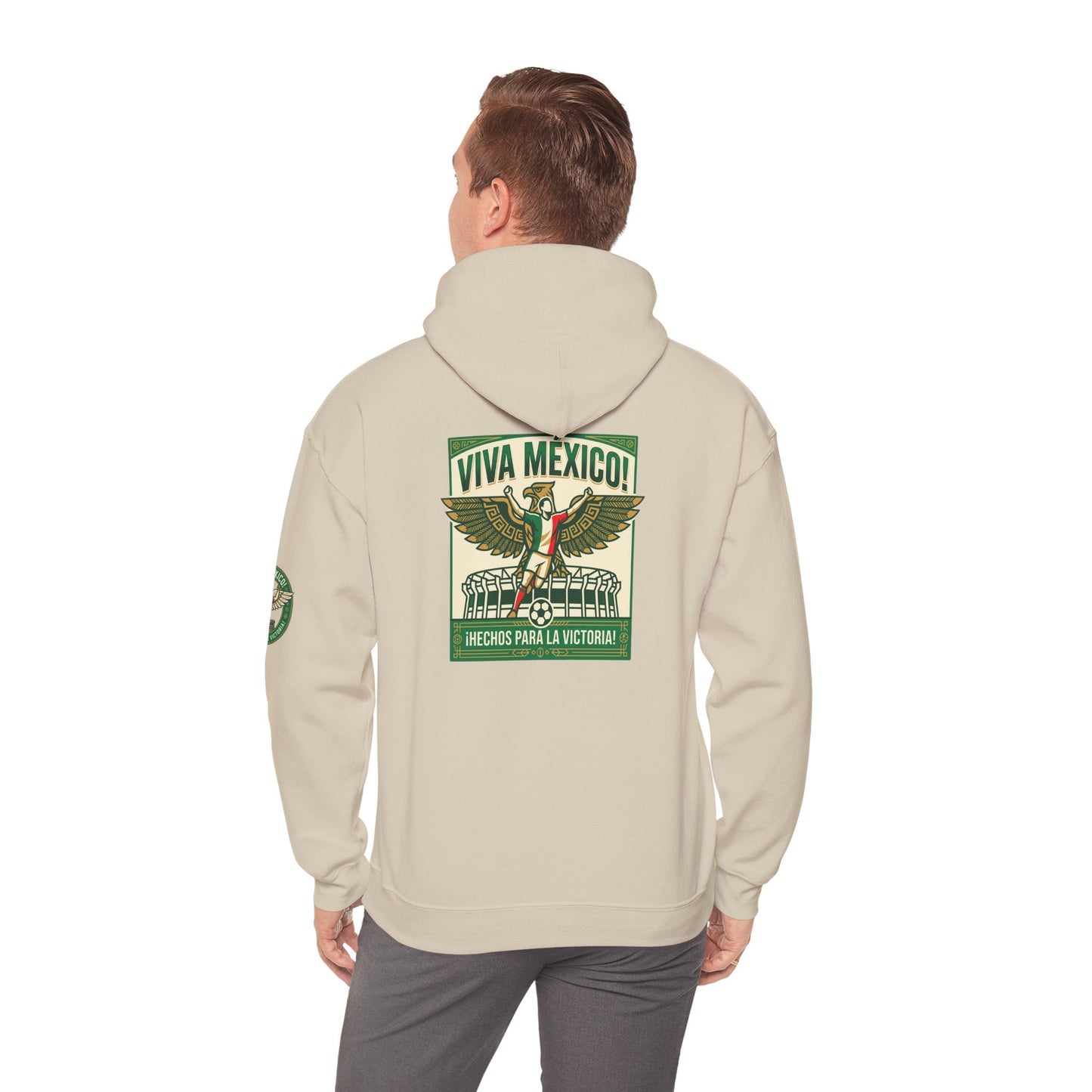 Viva México Soccer Hoodie — Retro Eagle Mexican Pride Graphic