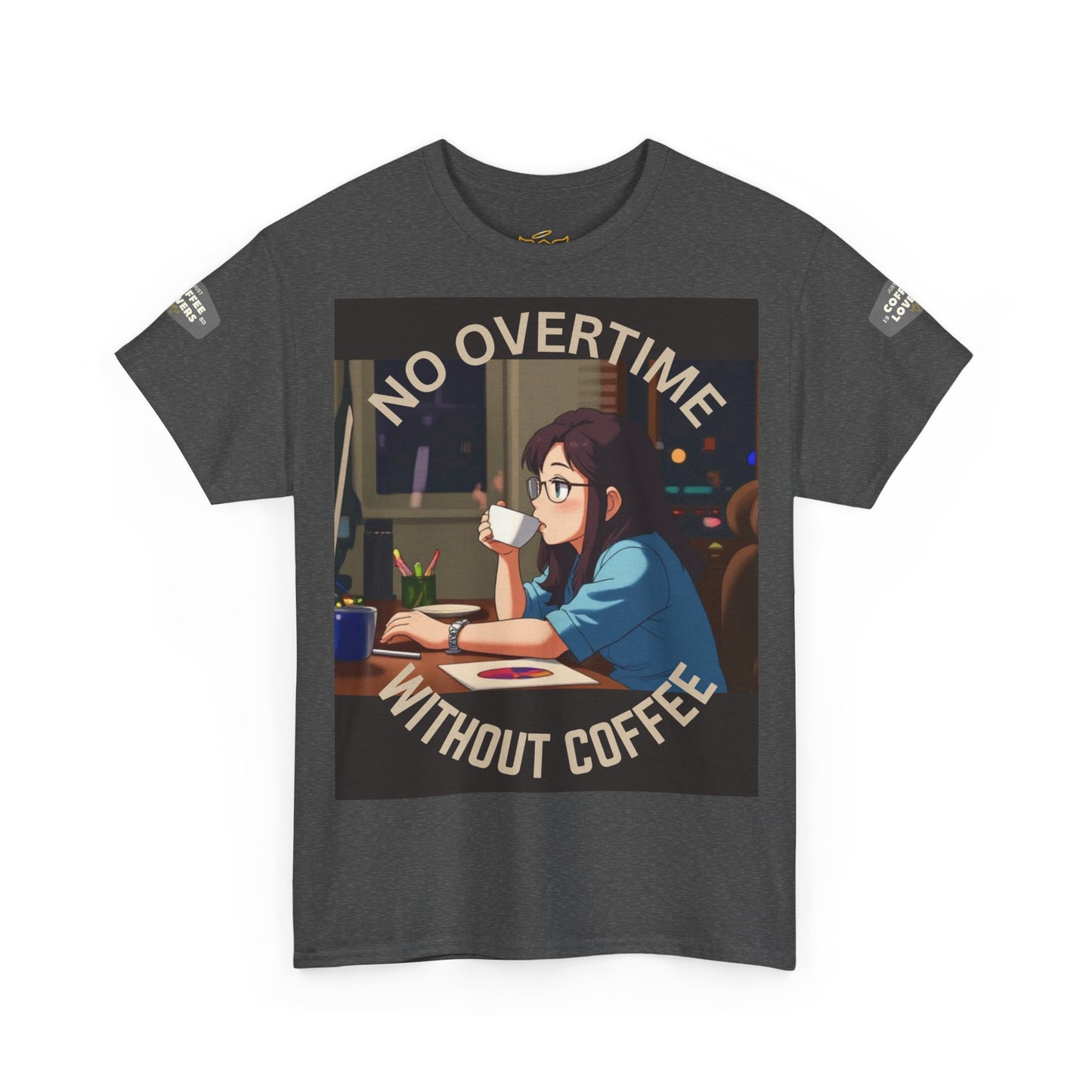 Coffee Lover's T-Shirt - 'No Overtime Without Coffee'
