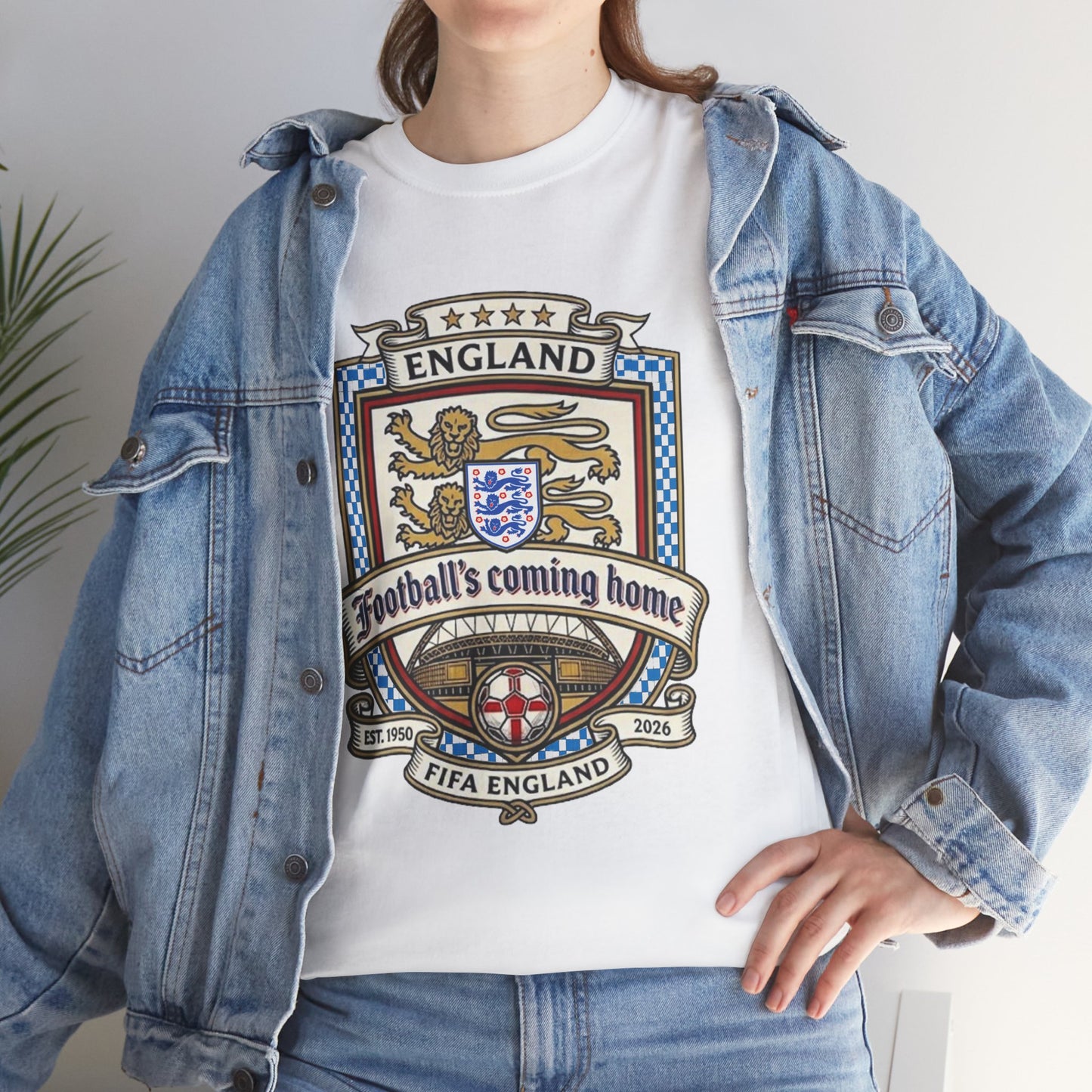 England's Soccer Fan's Crest T-Shirt - "Football's Coming Home"