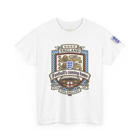 England's Soccer Fan's Crest T-Shirt - "Football's Coming Home"