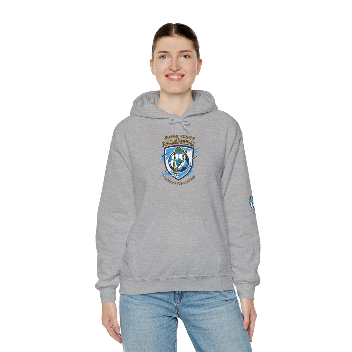 Argentina Soccer Hoodie – Vamos Argentina Crest "Together for a Dream" Fan Hoodie - Trending Novelties & Gifts