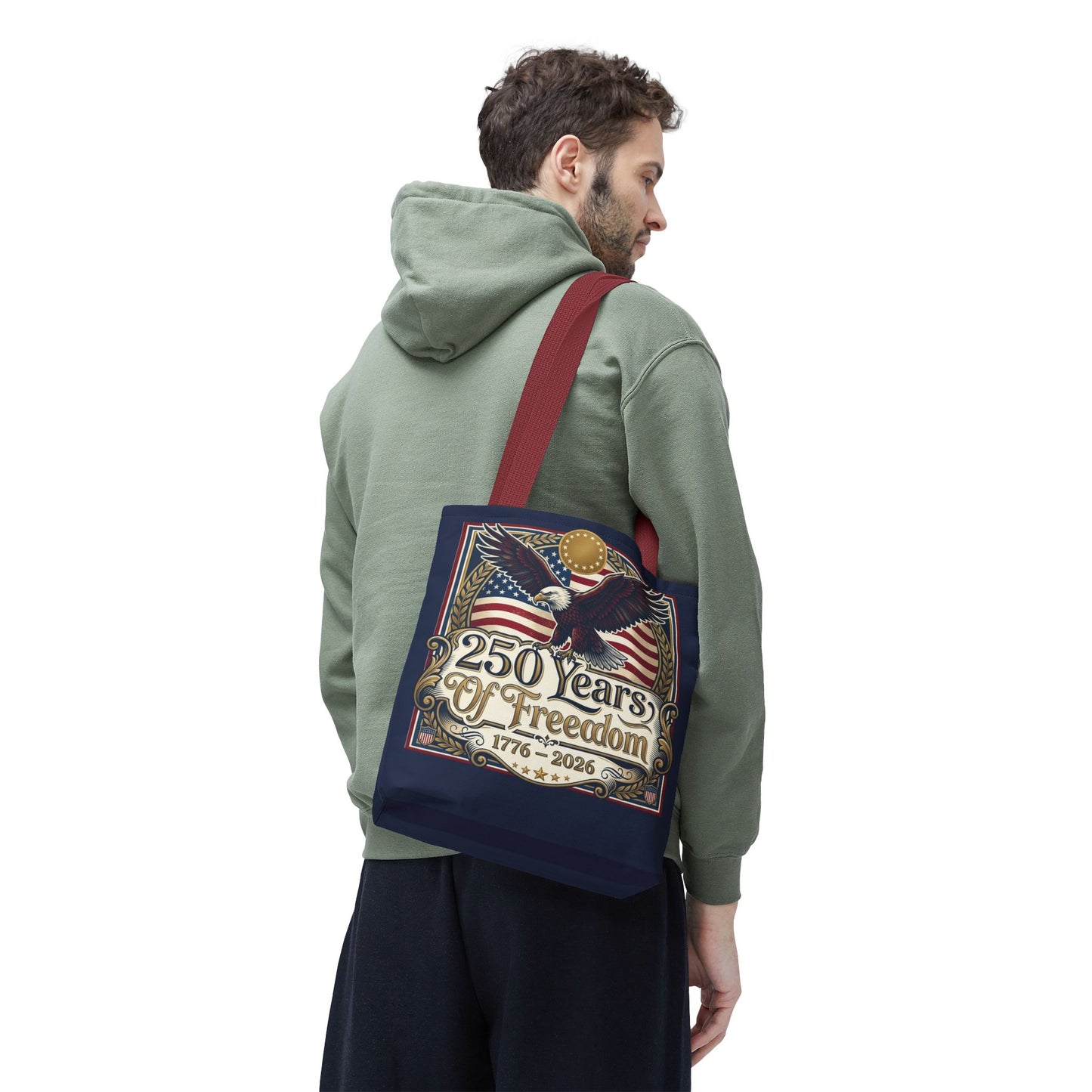 250 Years of Freedom Tote Bag — USA 250th ANNIVERSARY Eagle American Flag Tote Bag - Trending Novelties & Gifts
