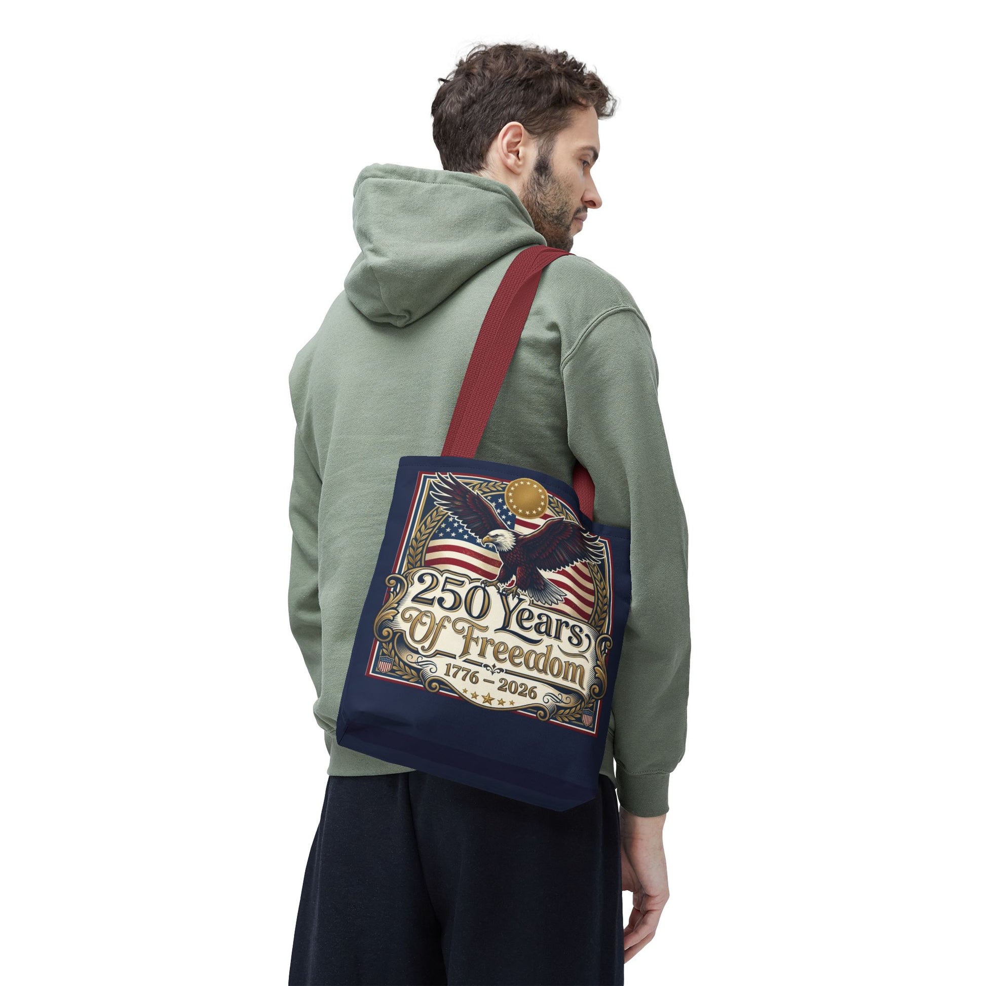 250 Years of Freedom Tote Bag — USA 250th ANNIVERSARY Eagle American Flag Tote Bag - Trending Novelties & Gifts