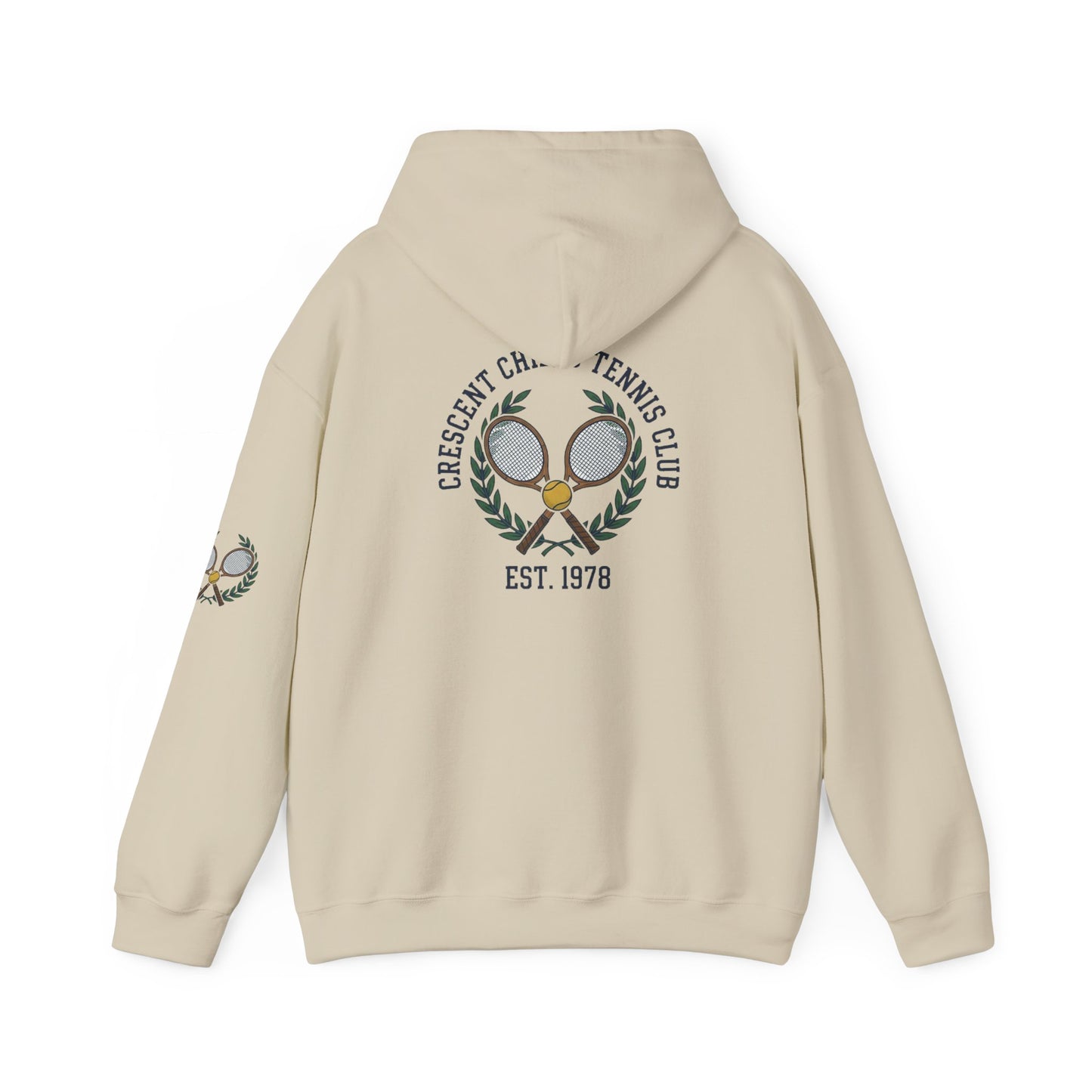 Tennis Club Hoodie — "Crescent Chief's Tennis Club" Retro Athletic Pullover