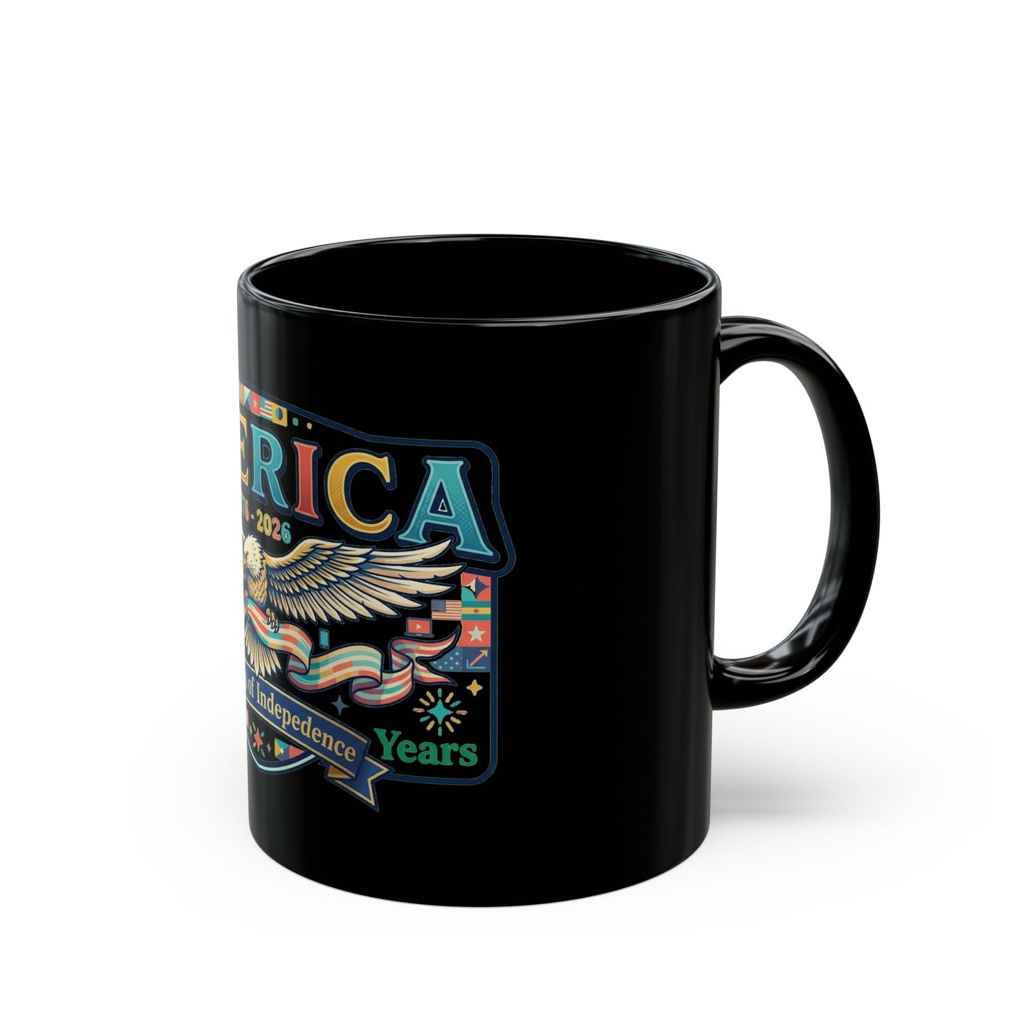 USA 250th ANNIVERSARY Eagle Black Mug | America 250th Anniversary Patriotic Coffee Cup - Trending Novelties & Gifts