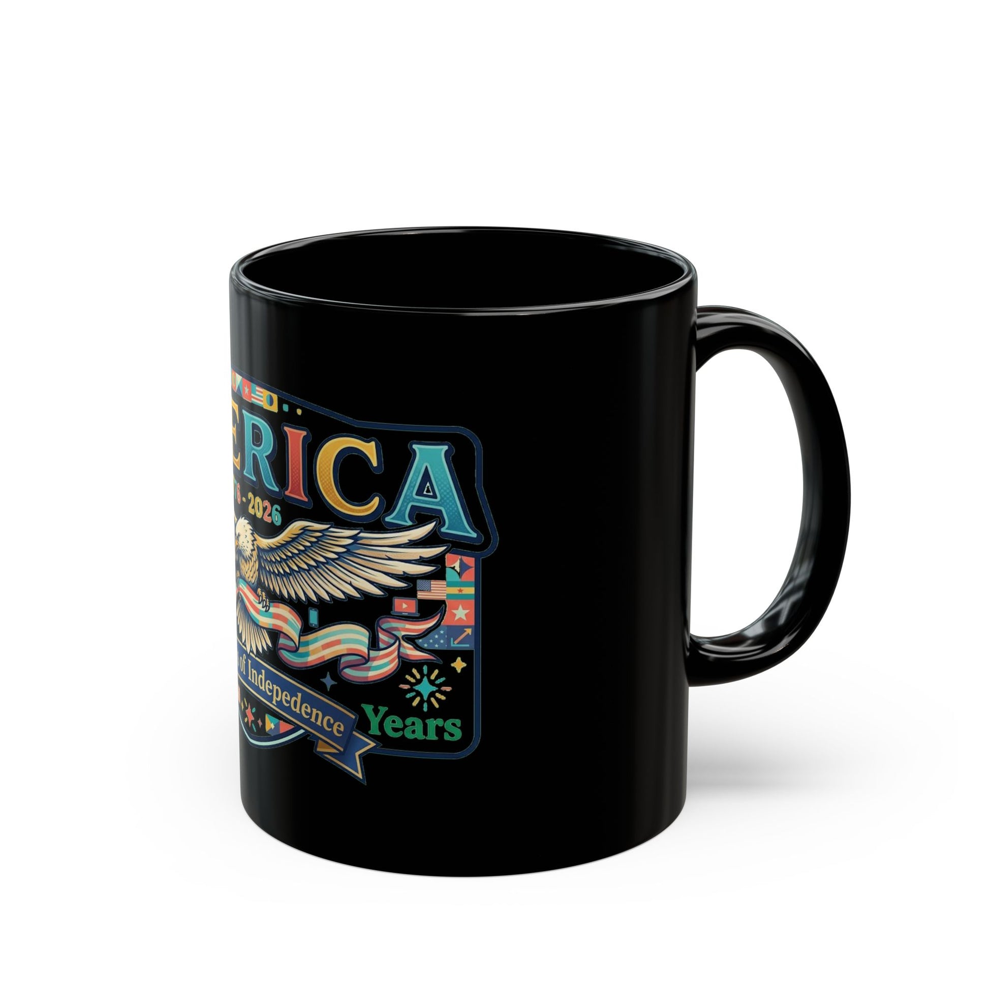 USA 250th ANNIVERSARY Eagle Black Mug | America 250th Anniversary Patriotic Coffee Cup - Trending Novelties & Gifts