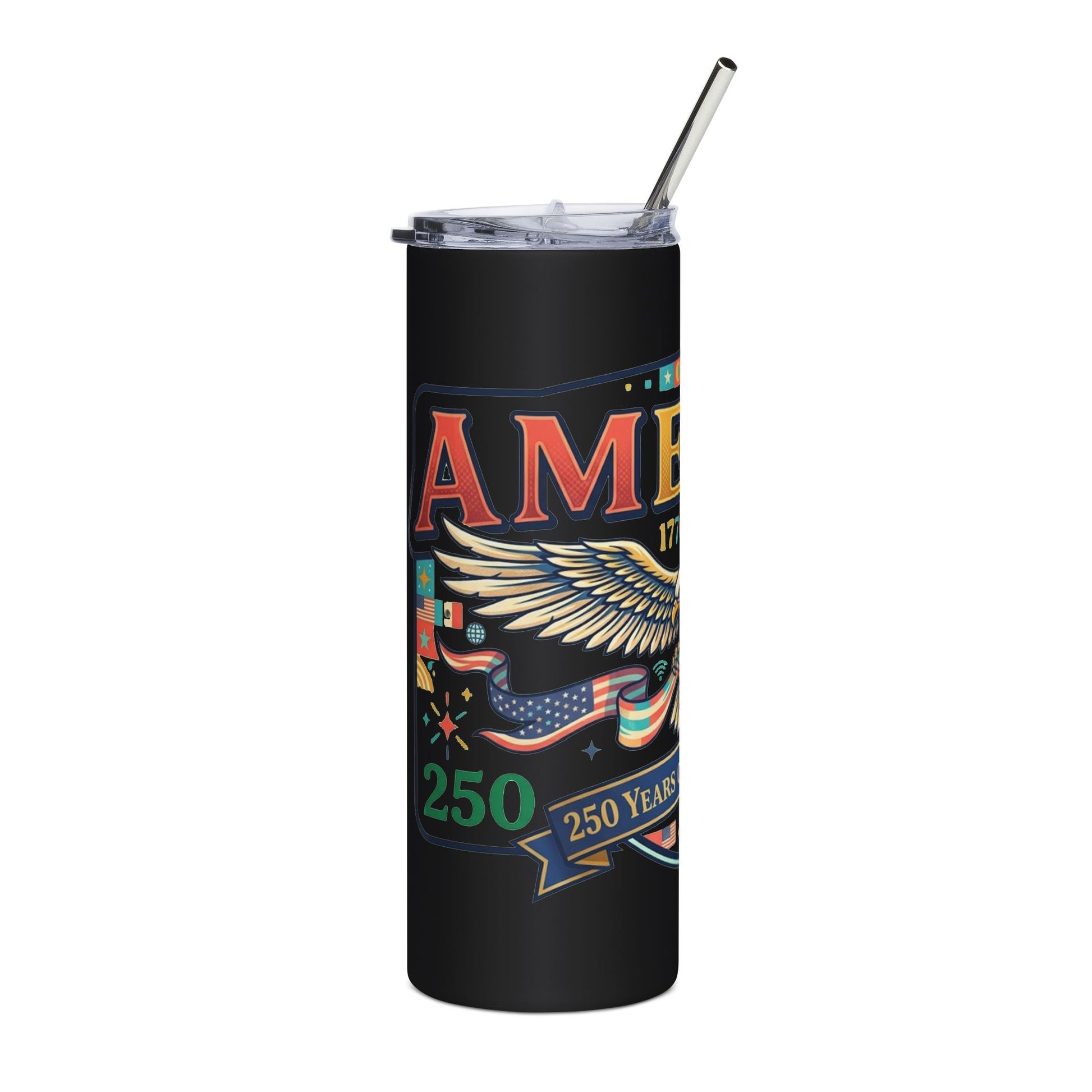 USA 250th ANNIVERSARY Patriotic 20oz Stainless Tumbler — "America 250 Years" Eagle Travel Tumbler - Trending Novelties & Gifts
