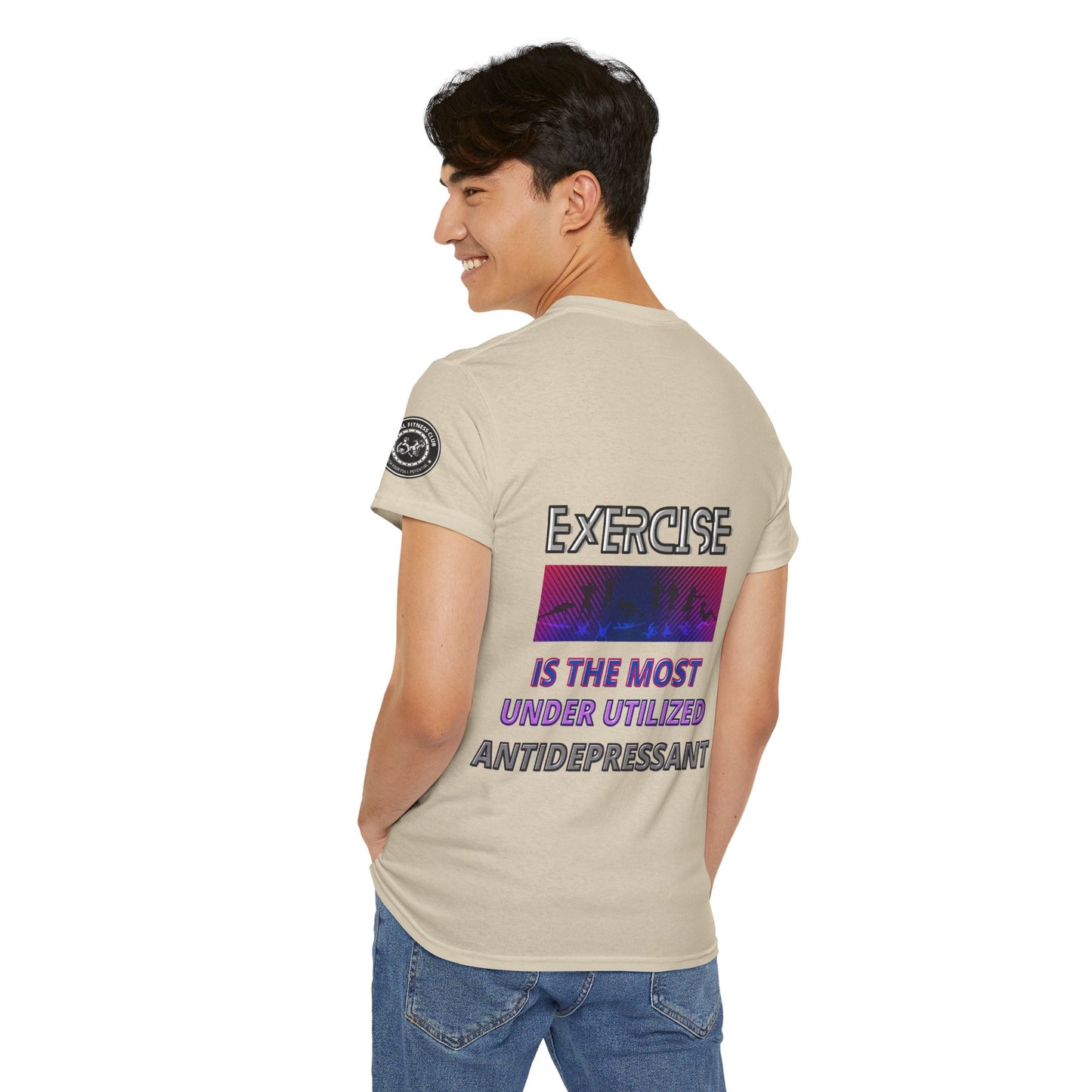 Fitness Quotes Tee - "Exercise is an Under Utilized Antidepressant". FQT