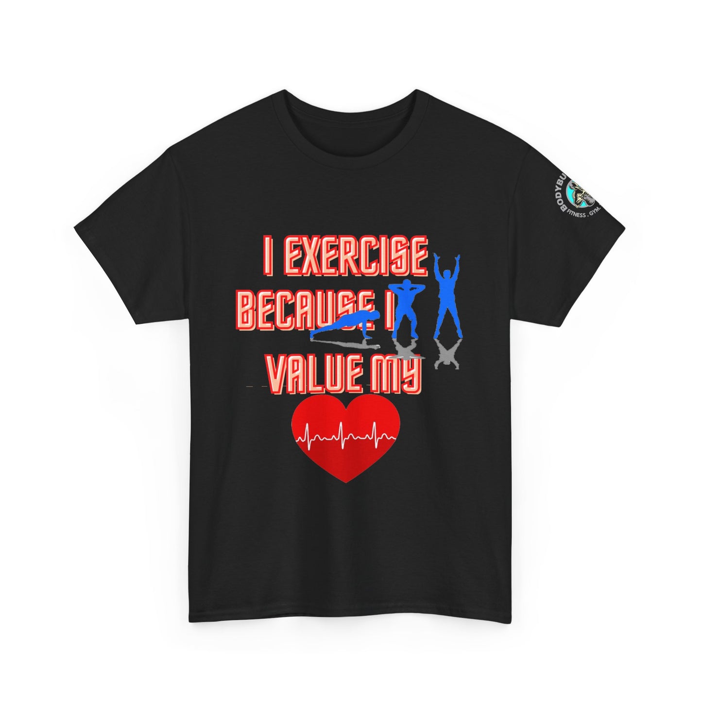 Fitness Quotes on Heart Unisex Heavy Cotton Tee. FQT