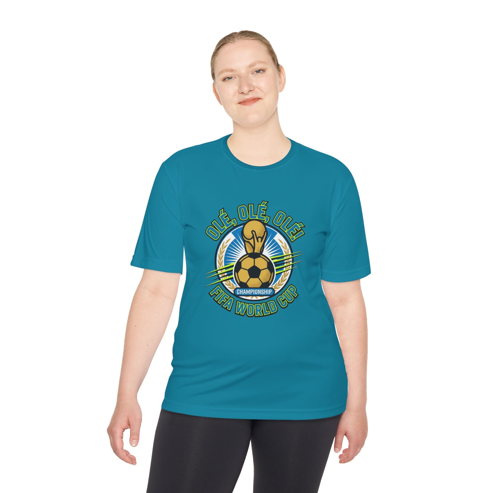 World Cup Soccer Moisture-Wicking Tee — "Ole Ole Ole" Graphic Tee - Trending Novelties & Gifts