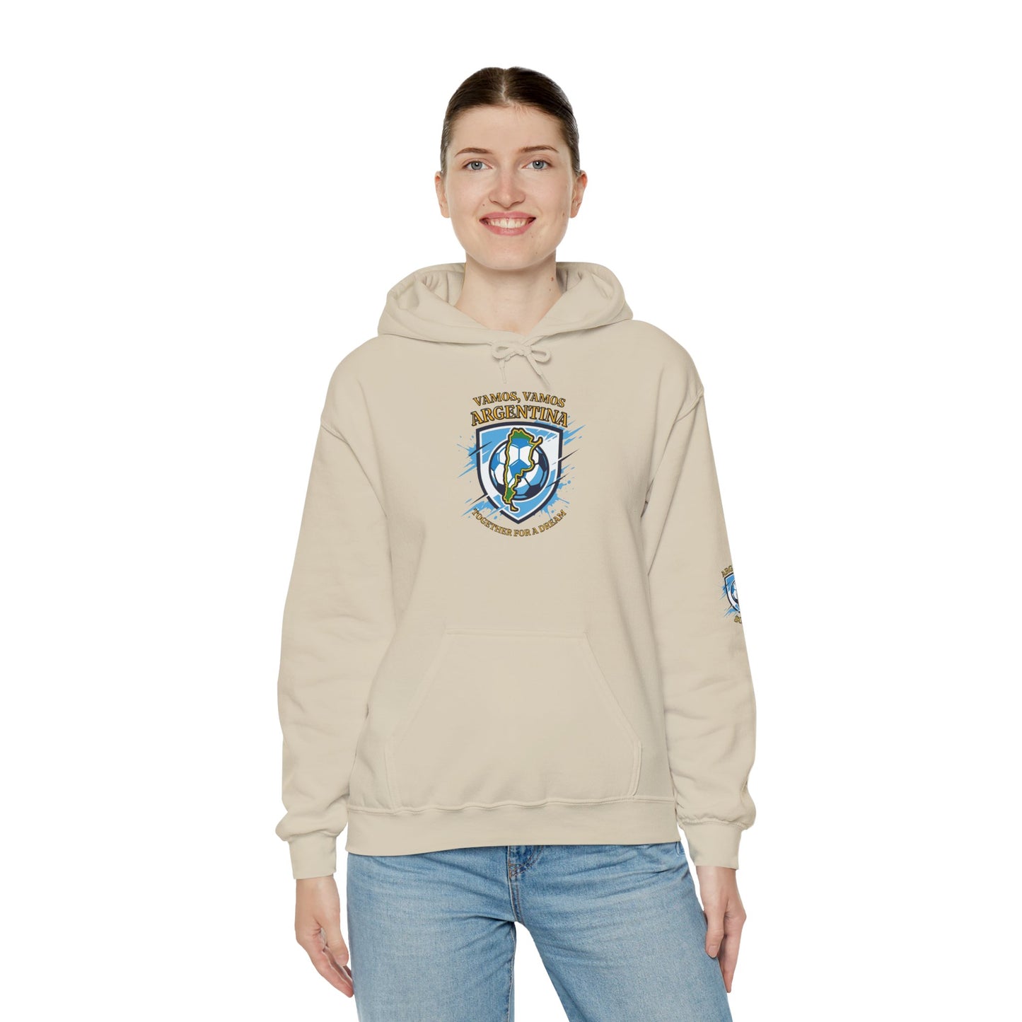 Argentina Soccer Hoodie – Vamos Argentina Crest "Together for a Dream" Fan Hoodie - Trending Novelties & Gifts