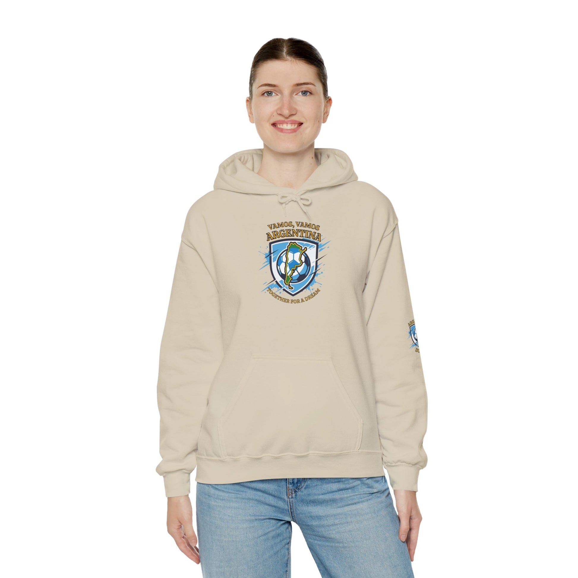 Argentina Soccer Hoodie – Vamos Argentina Crest "Together for a Dream" Fan Hoodie - Trending Novelties & Gifts