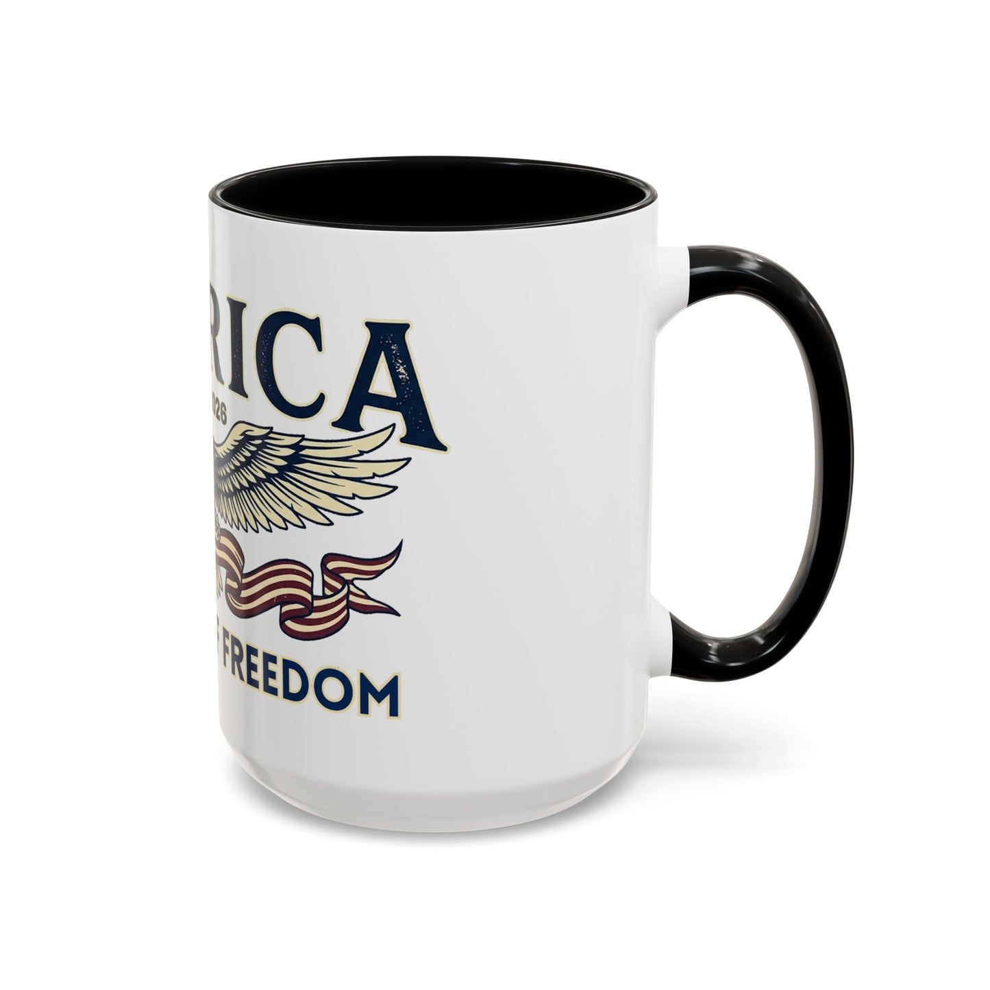 USA 250th ANNIVERSARY Accent Mug  | America  Eagle Coffee Mug — 250 Years of Freedom Accent Mug (11/15oz) - Trending Novelties & Gifts