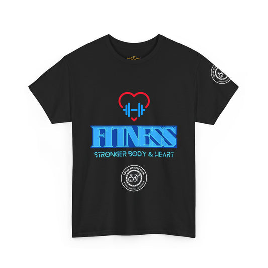 Fitness Quotes Cotton T-shirt (9) - 'Fitness for a Stronger body and heart'. FQT