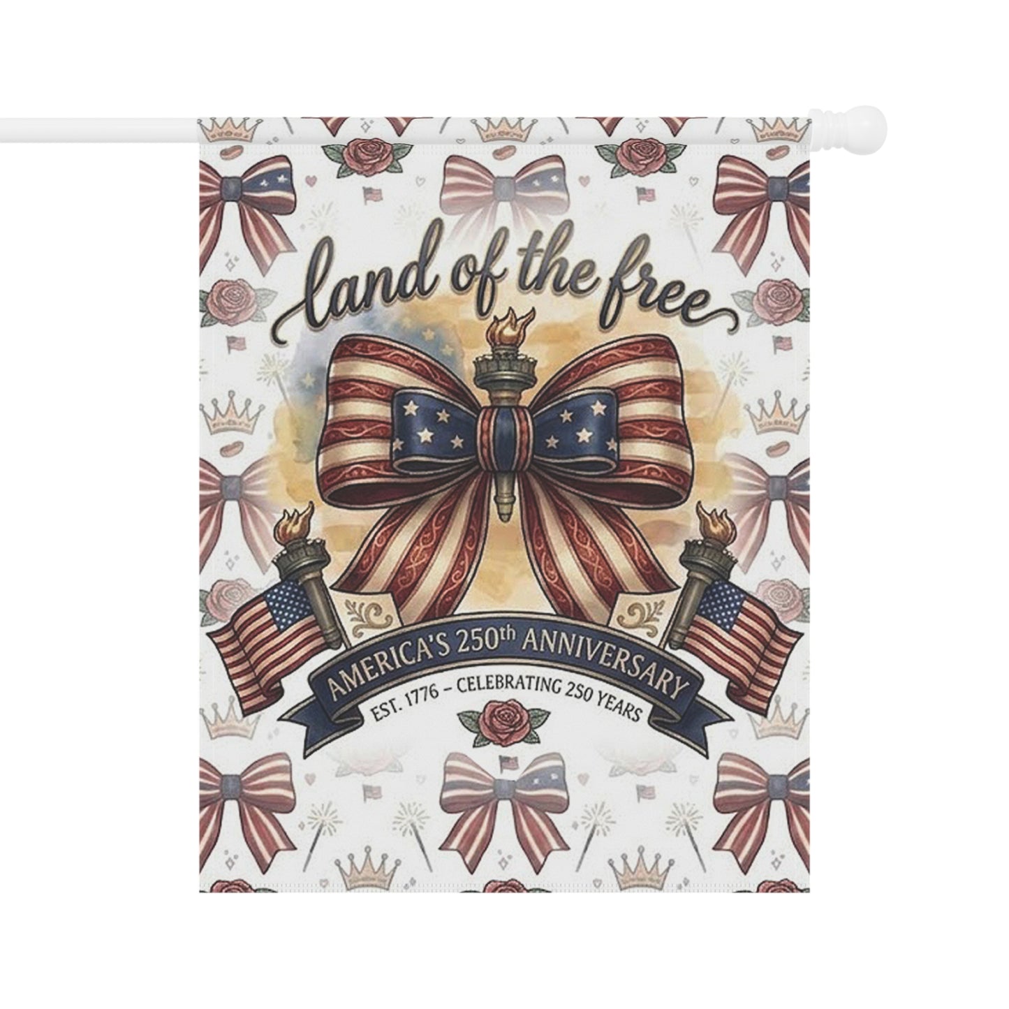 Patriotic 'Land of the Free' Garden Flag – USA 250th Anniversary Banner - Trending Novelties & Gifts