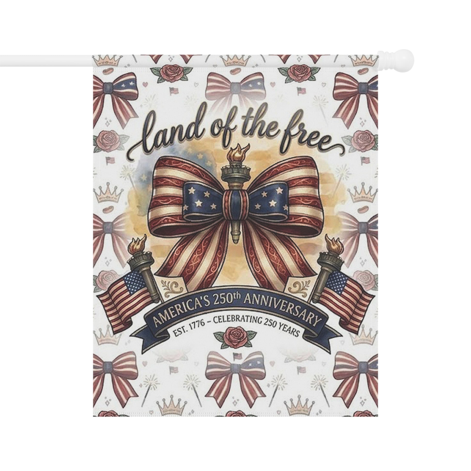 Patriotic 'Land of the Free' Garden Flag – USA 250th Anniversary Banner - Trending Novelties & Gifts