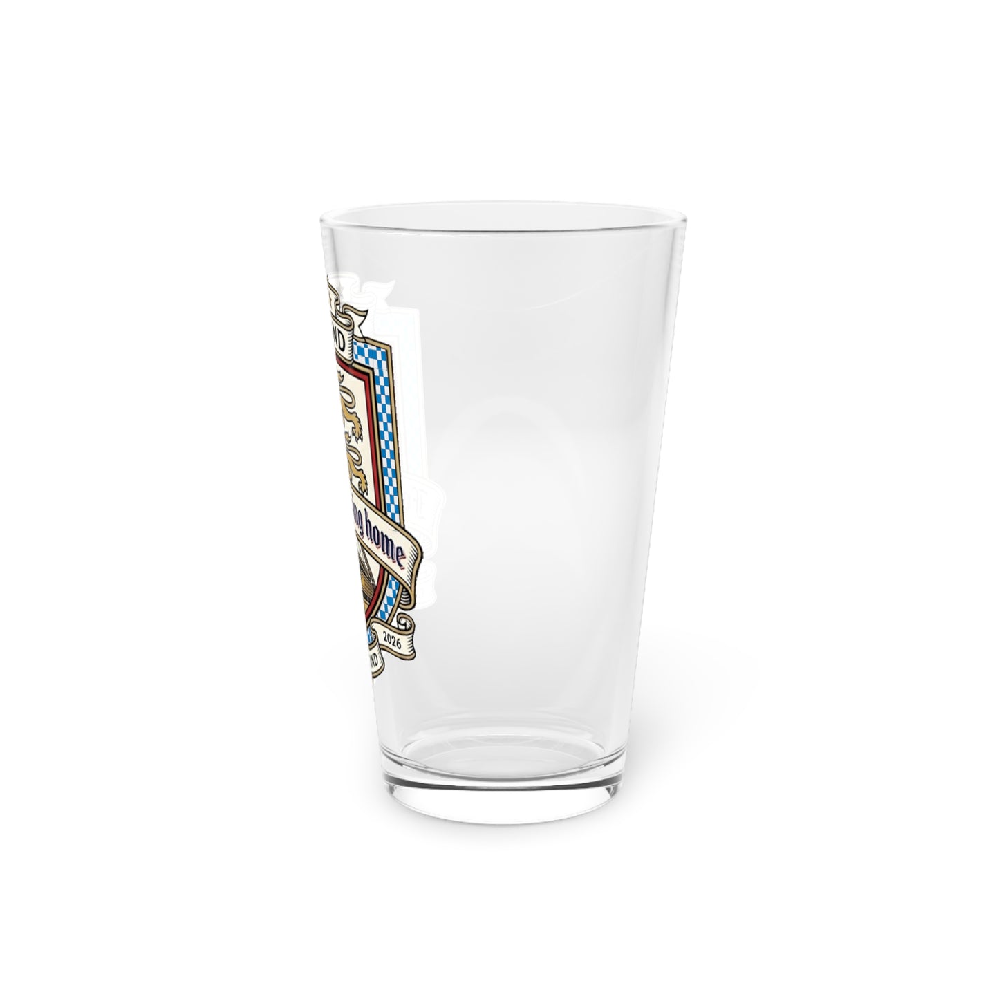 England Soccer Crest Pint Glass — "Football's Coming Home" 16oz