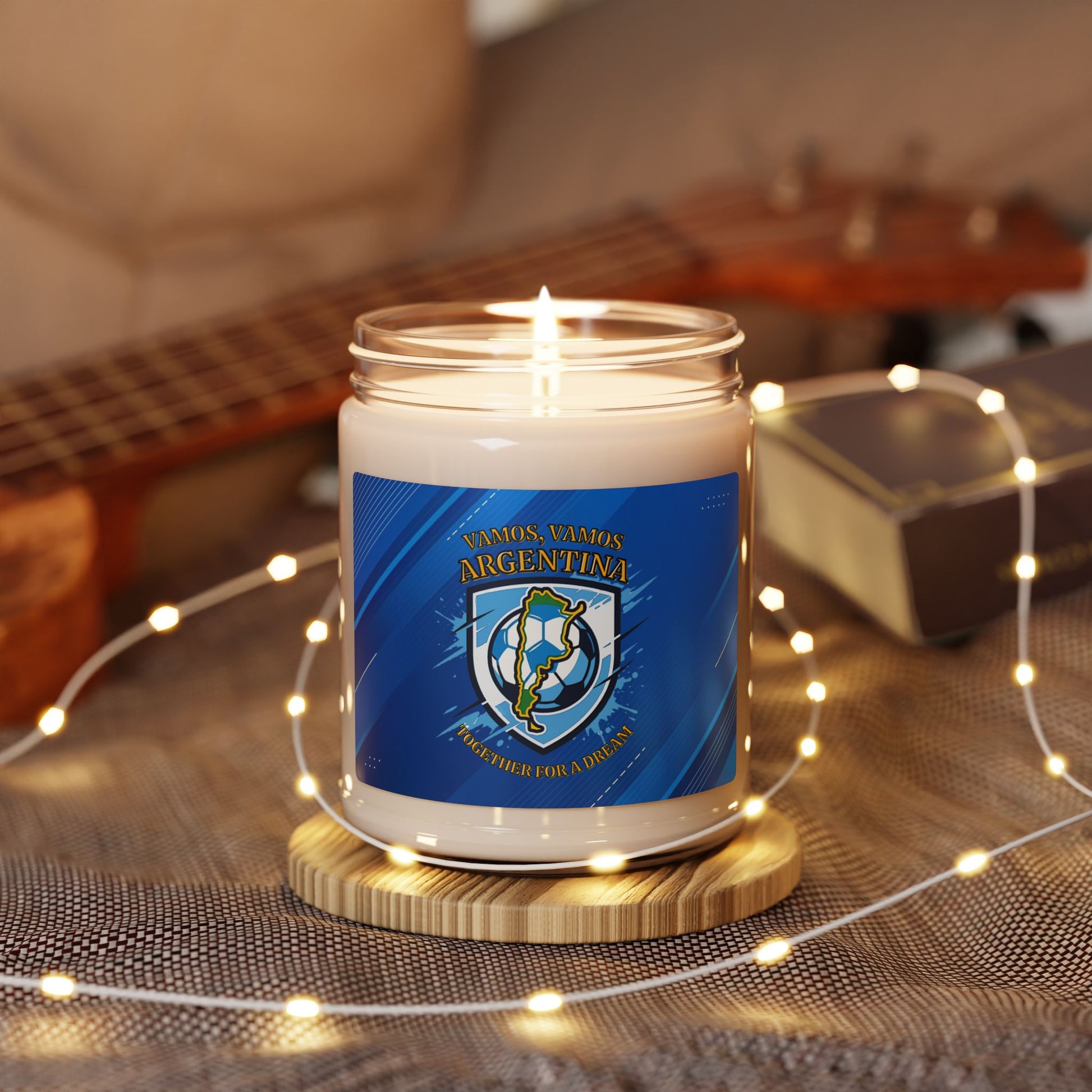Argentina Soccer Crest Scented Candle — 9oz Blue Themed Argentina Soccer Candle - Trending Novelties & Gifts