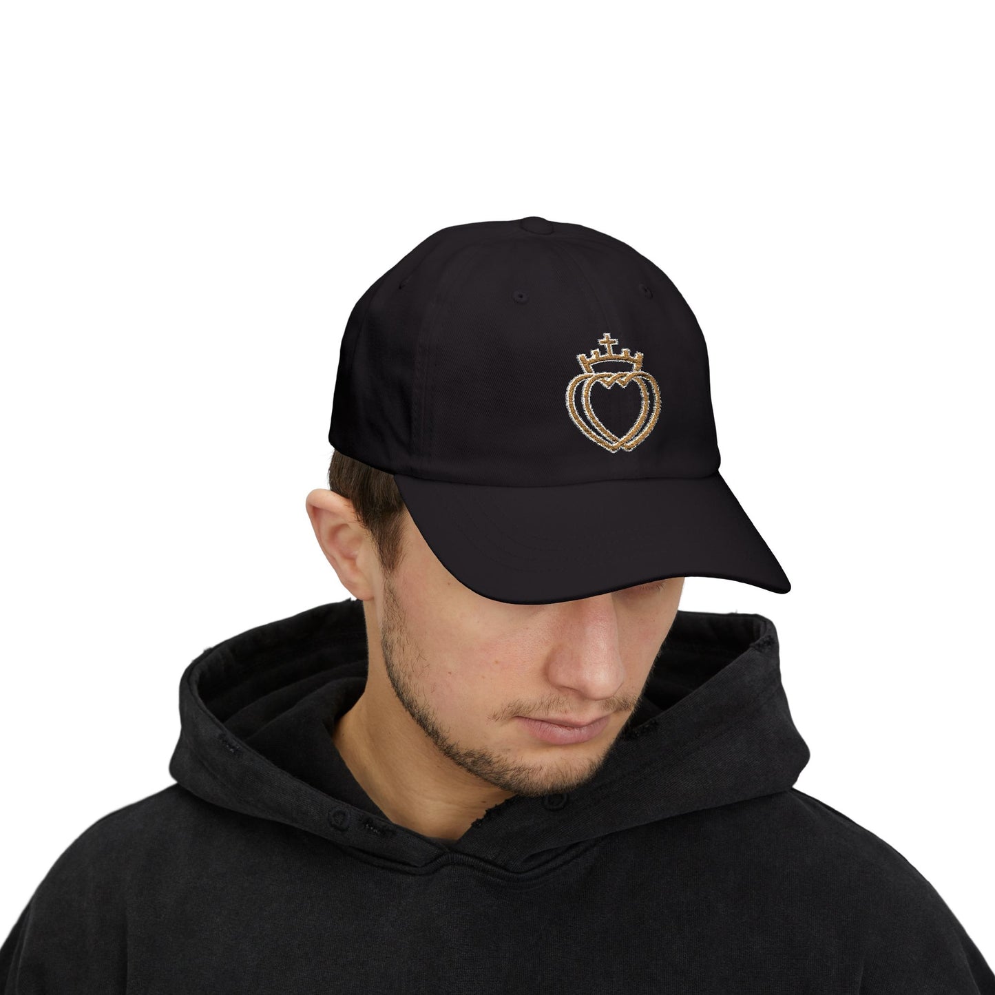Dad Cap - Embroidered Catholic Two Hearts Cap (EM)