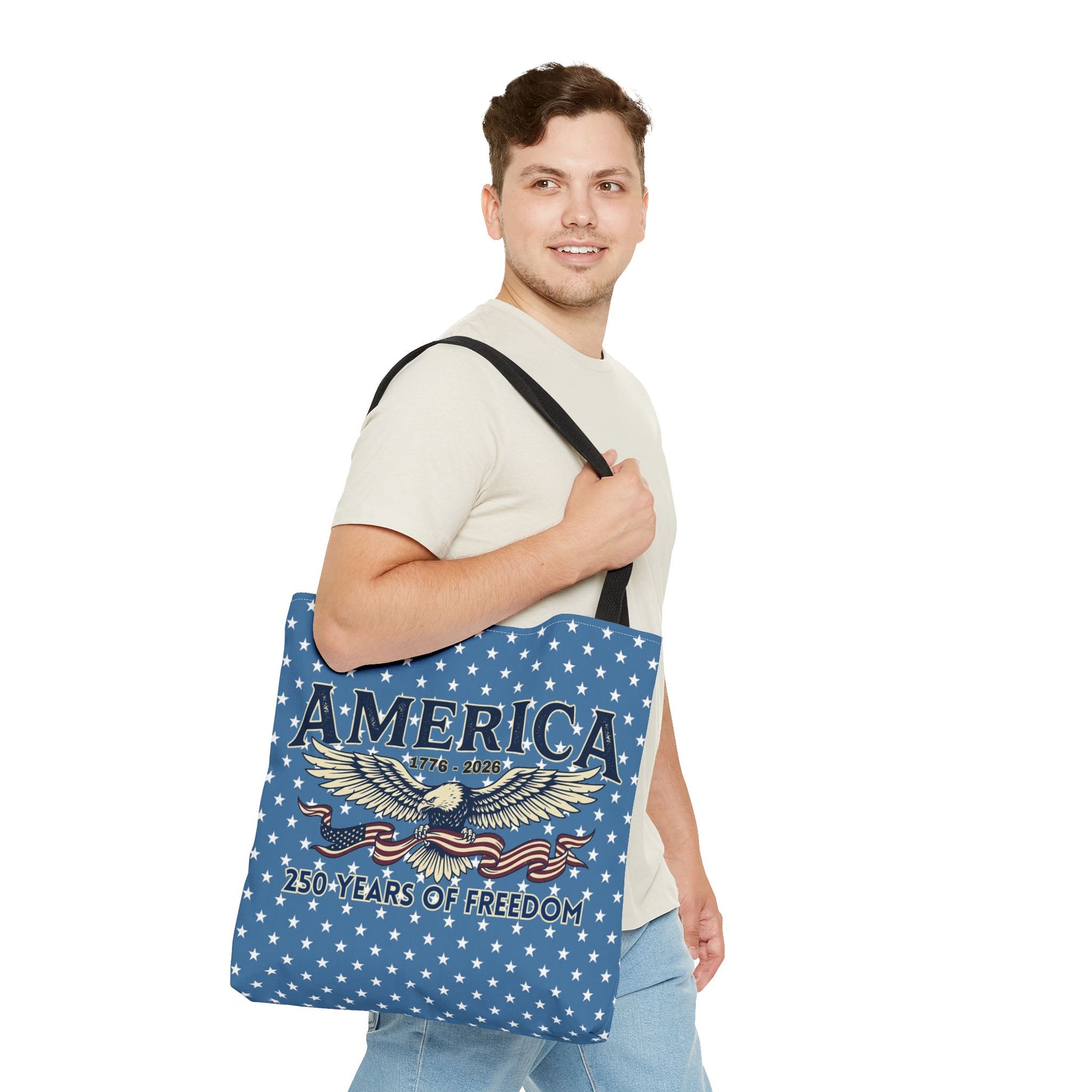USA 250th ANNIVERSARY Patriotic Tote Bag  | America's 250 Years of Freedom" Eagle Design Tote - Trending Novelties & Gifts