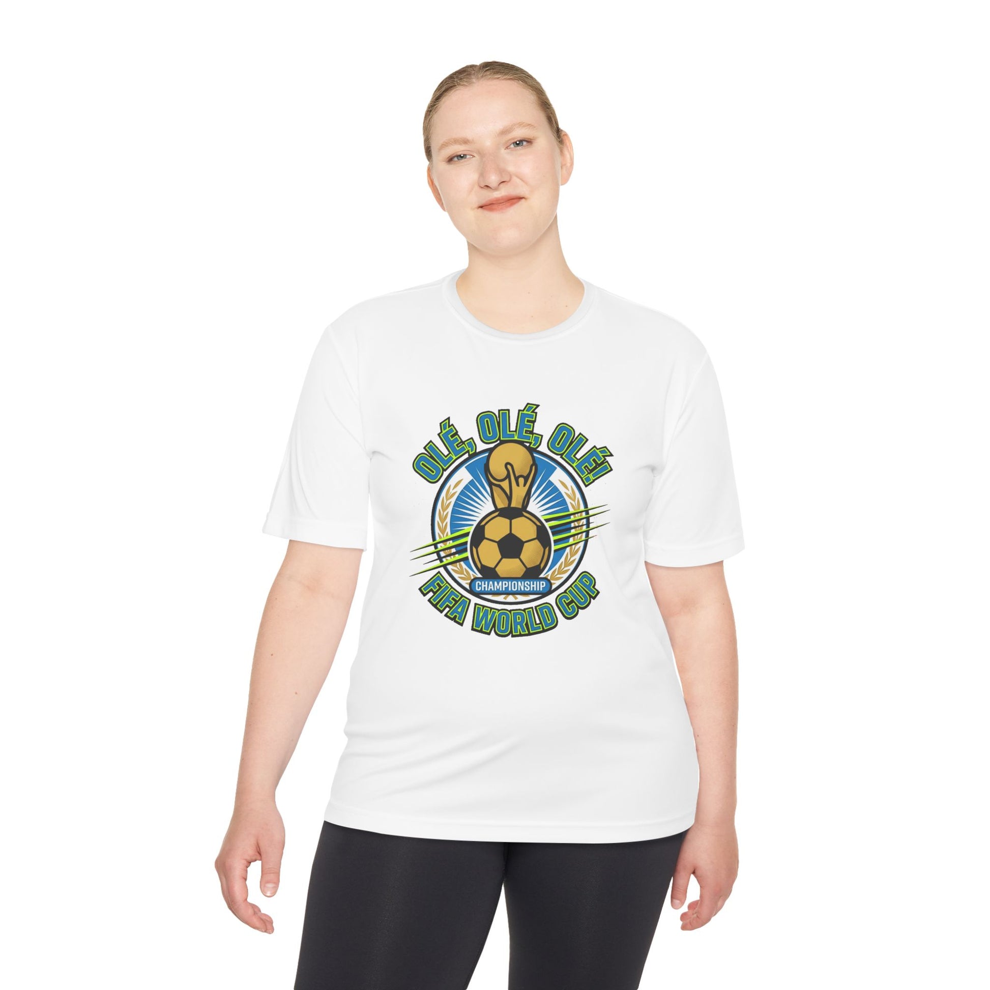 World Cup Soccer Moisture-Wicking Tee — "Ole Ole Ole" Graphic Tee - Trending Novelties & Gifts