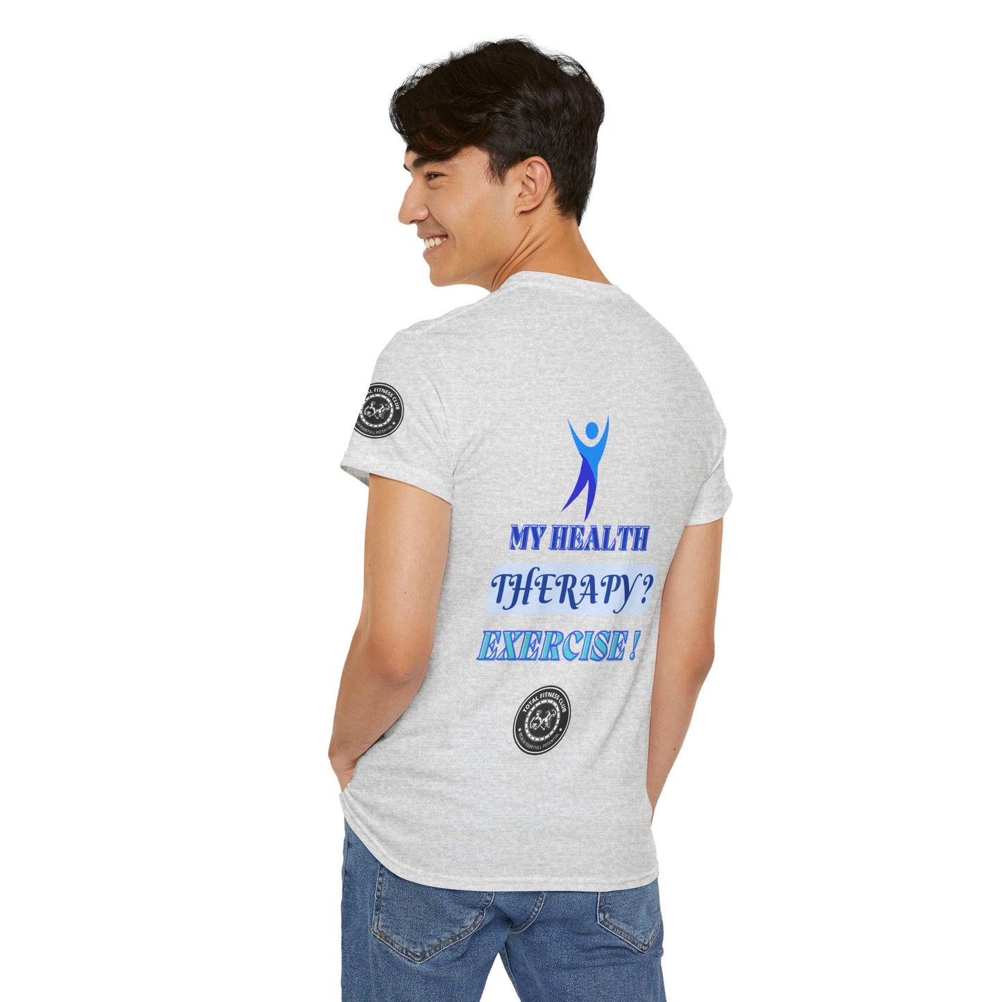 Fitness Quotes on Therapy Unisex Heavy Cotton Tee. FQT