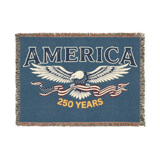 USA 250th ANNIVERSARY Woven Blanket | America 250 Years  Patriotic Eagle Throw - Trending Novelties & Gifts