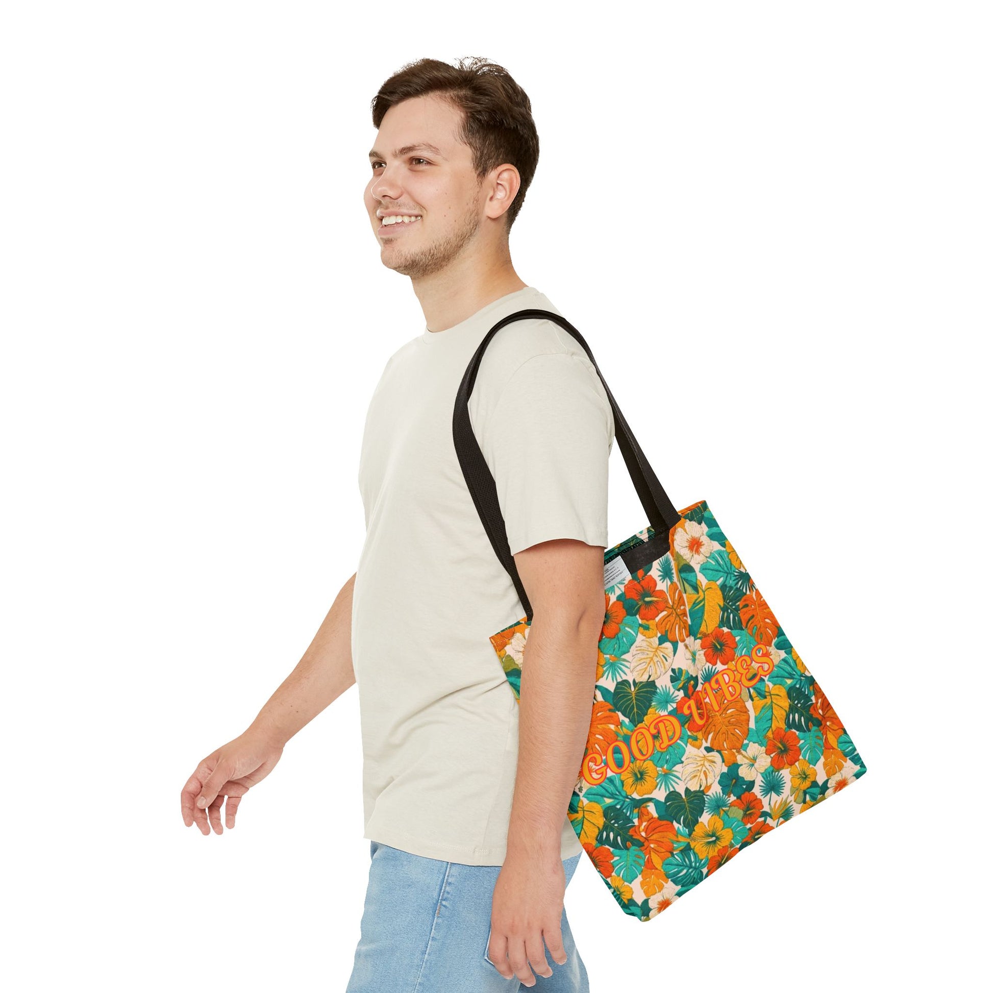 Good Vibes Floral Tote Bag — Summer Tropical All-Over Print Tote - Trending Novelties & Gifts
