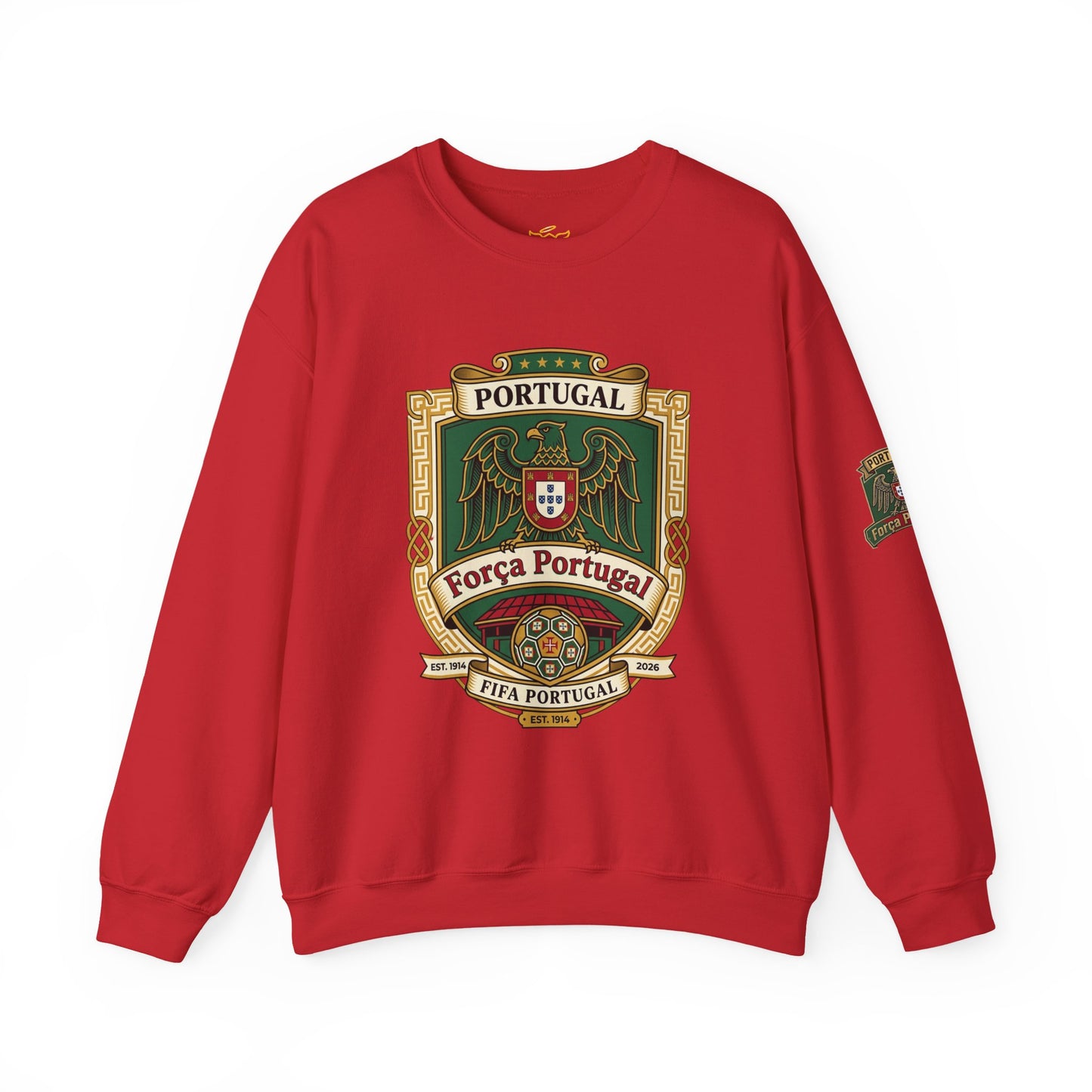 Portugal Soccer Fan Unisex Heavy Blend™ Crewneck Sweatshirt - Classic Portugal Soccer Crest Design Sweatshirt