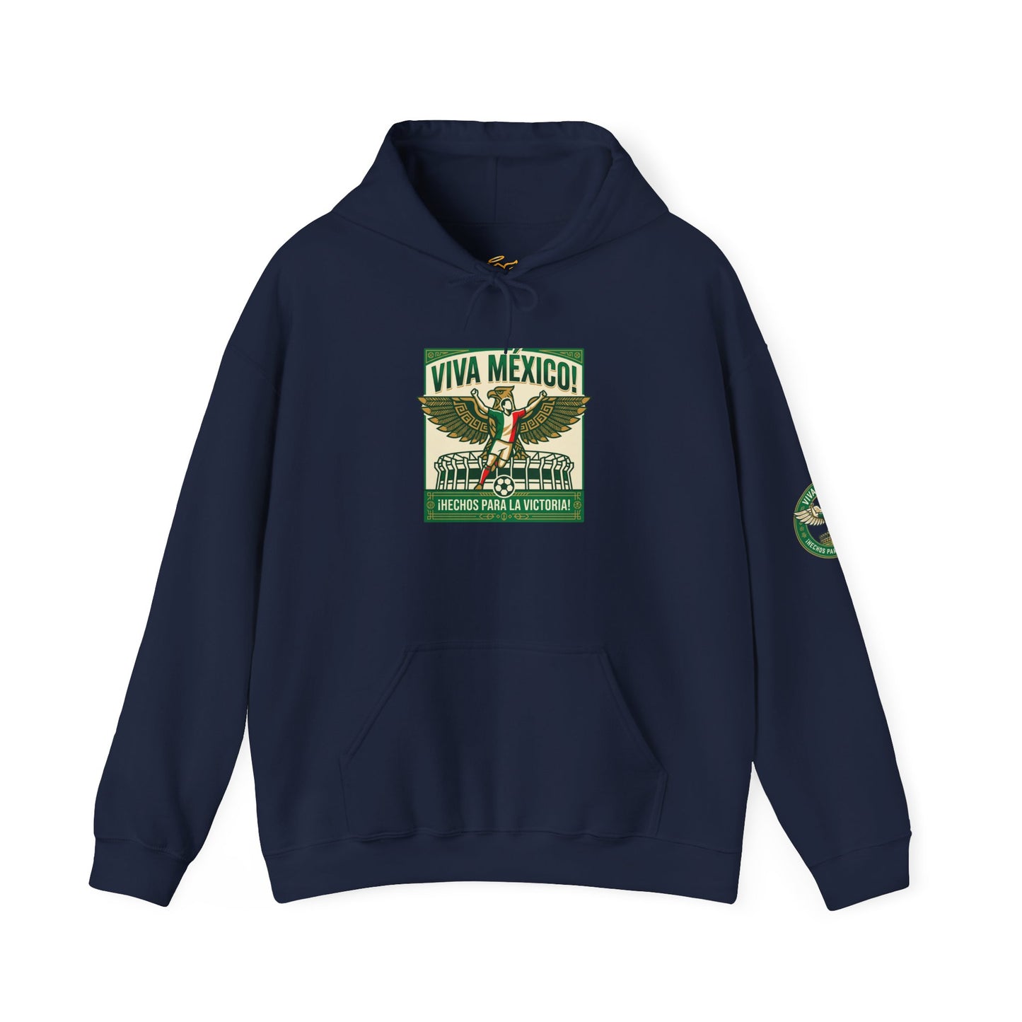 Viva México Soccer Hoodie — Retro Eagle Mexican Pride Graphic
