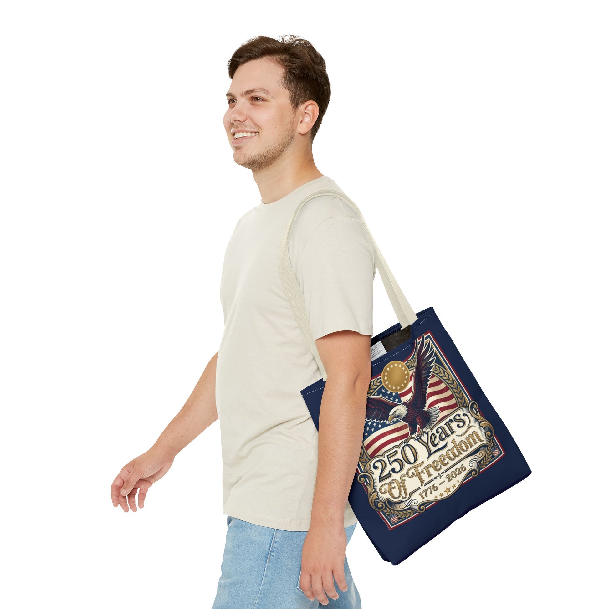 250 Years of Freedom Tote Bag — USA 250th ANNIVERSARY Eagle American Flag Tote Bag - Trending Novelties & Gifts