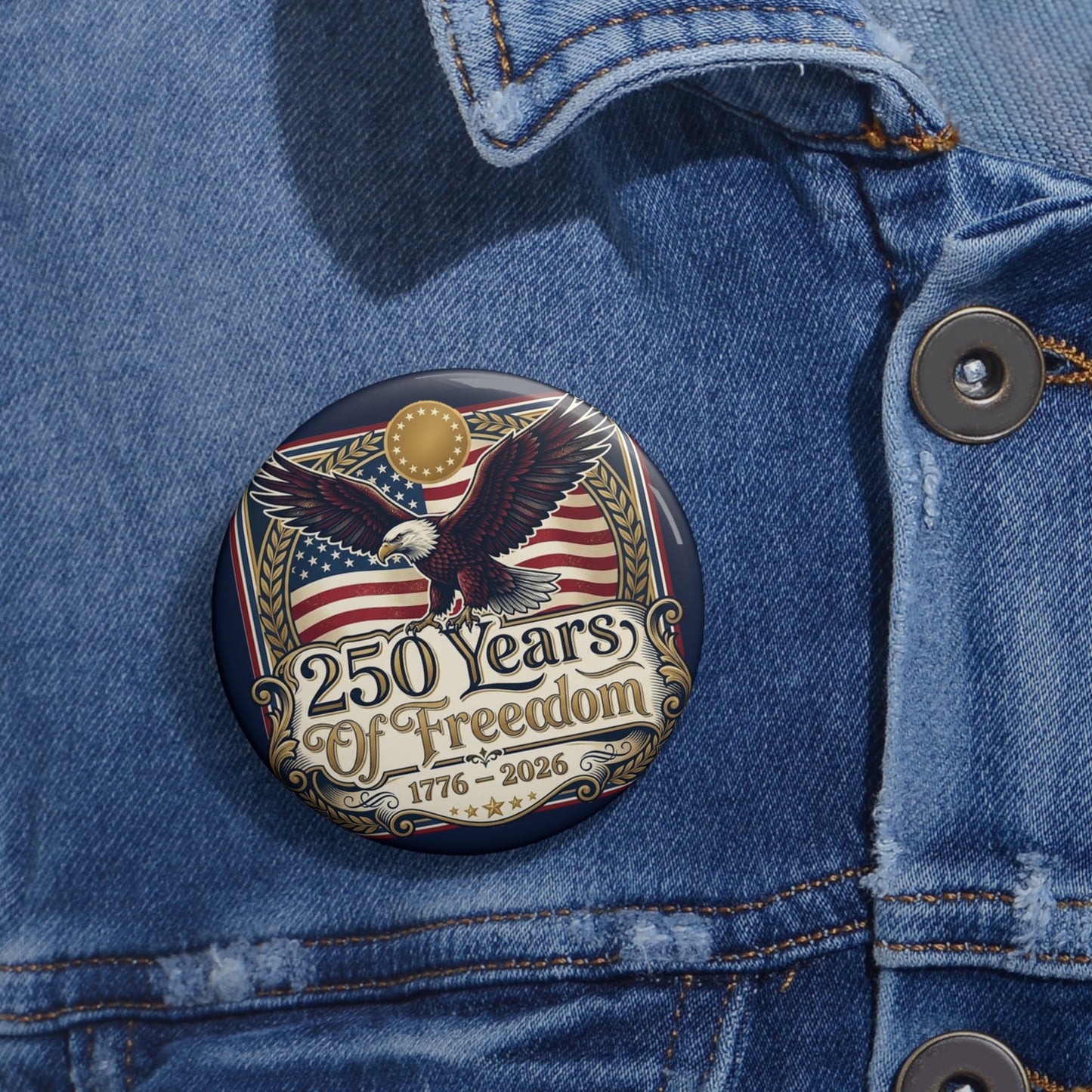 USA 250th ANNIVERSARY Commemorative Pin Button |  America 250 Years of Freedom Commemorative Pin Button - Trending Novelties & Gifts