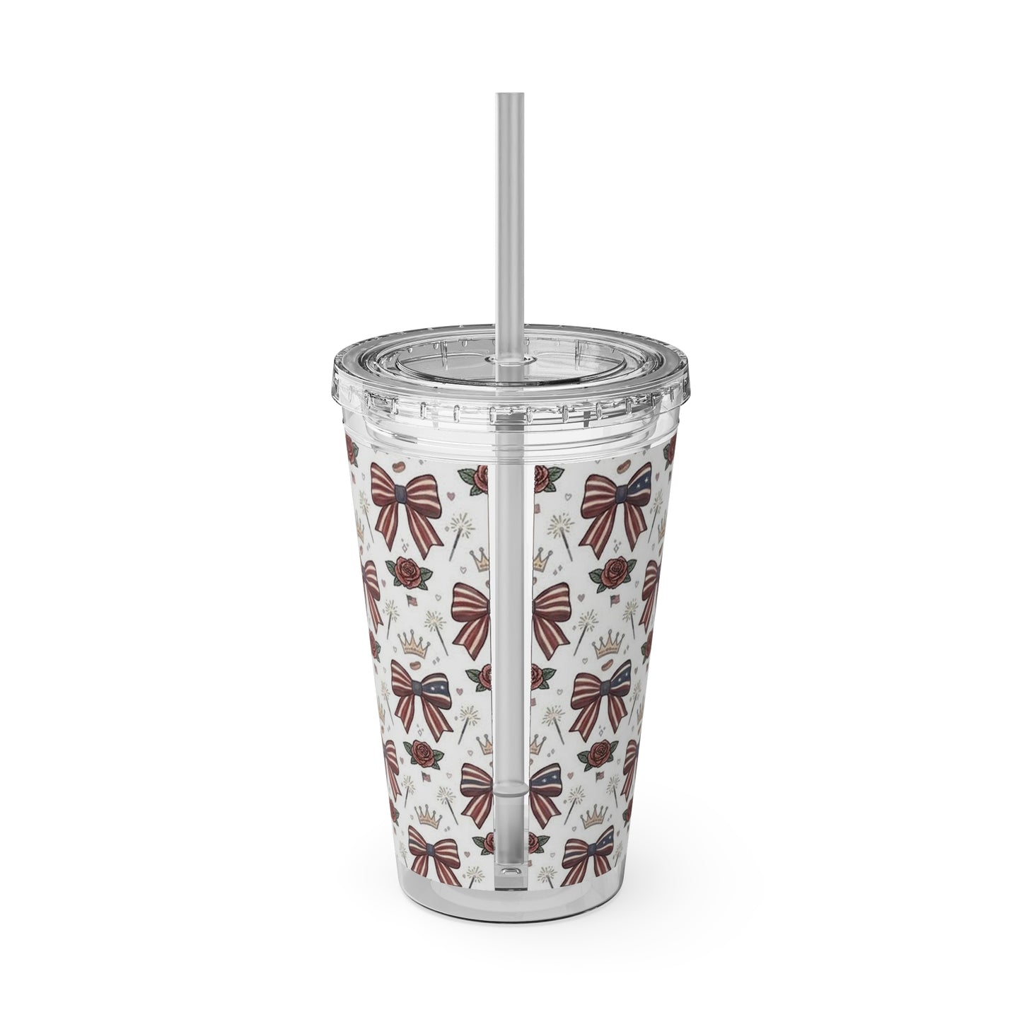 USA 250th ANNIVERSARY 16oz Tumbler with Straw | Patriotic 'Land of the Free' 16oz Tumbler with Straw - Trending Novelties & Gifts
