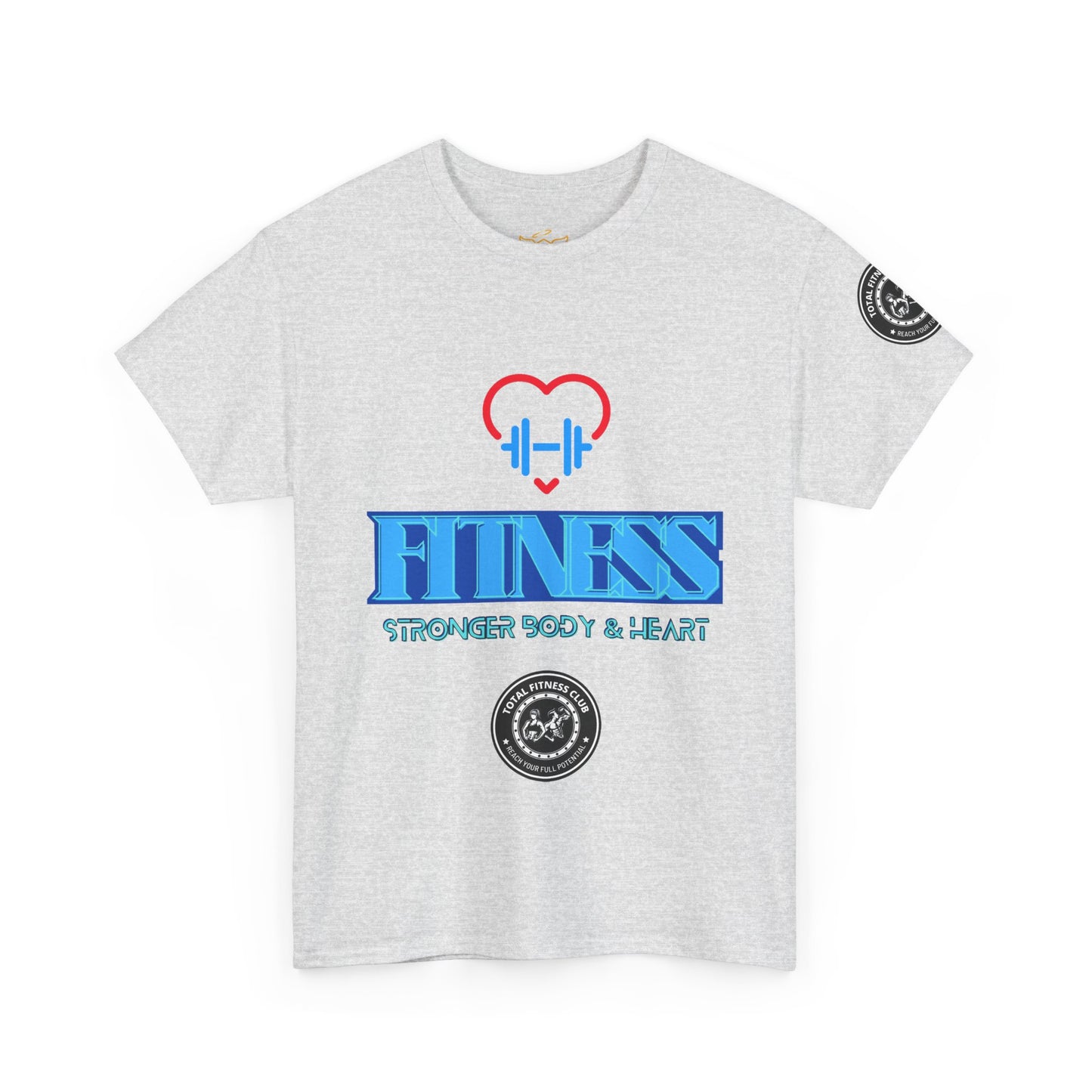 Fitness Quotes Cotton T-shirt (9) - 'Fitness for a Stronger body and heart'. FQT