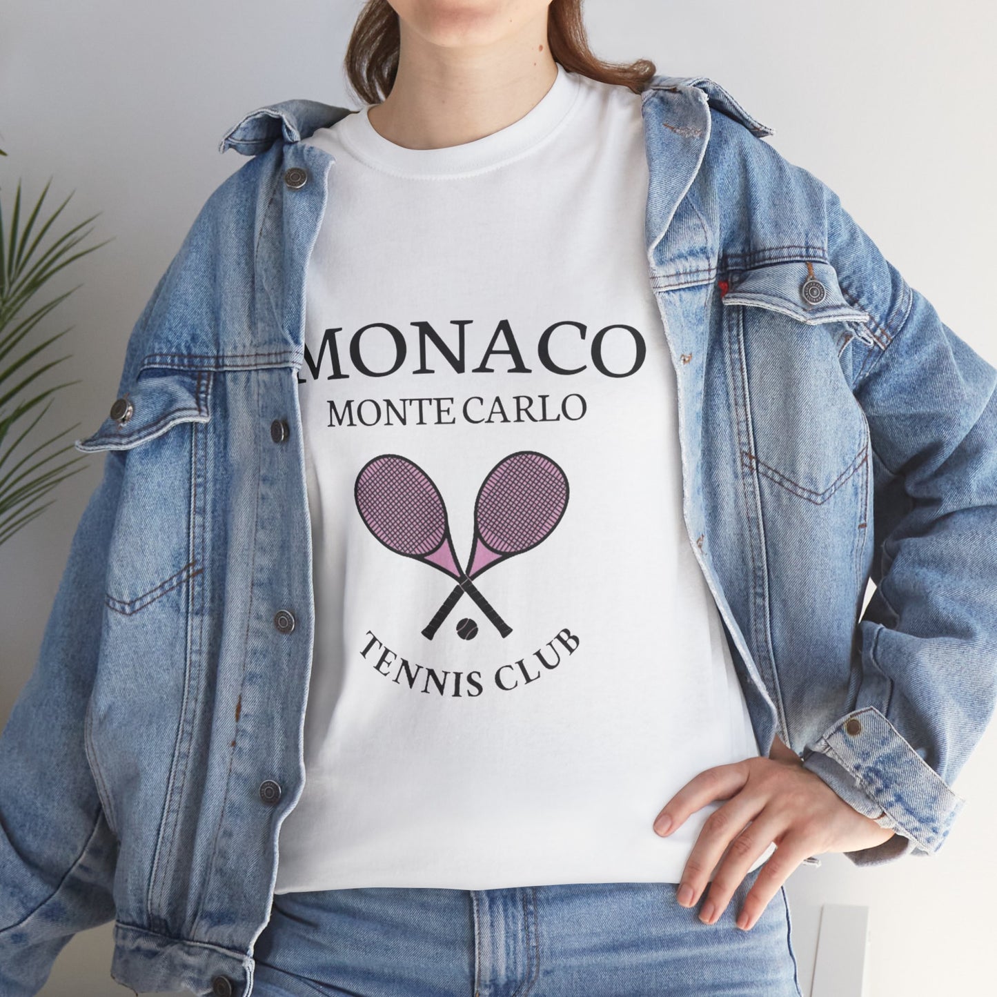 Monaco Monte Carlo Tennis Club Tee — Vintage Tennis Racket Shirt