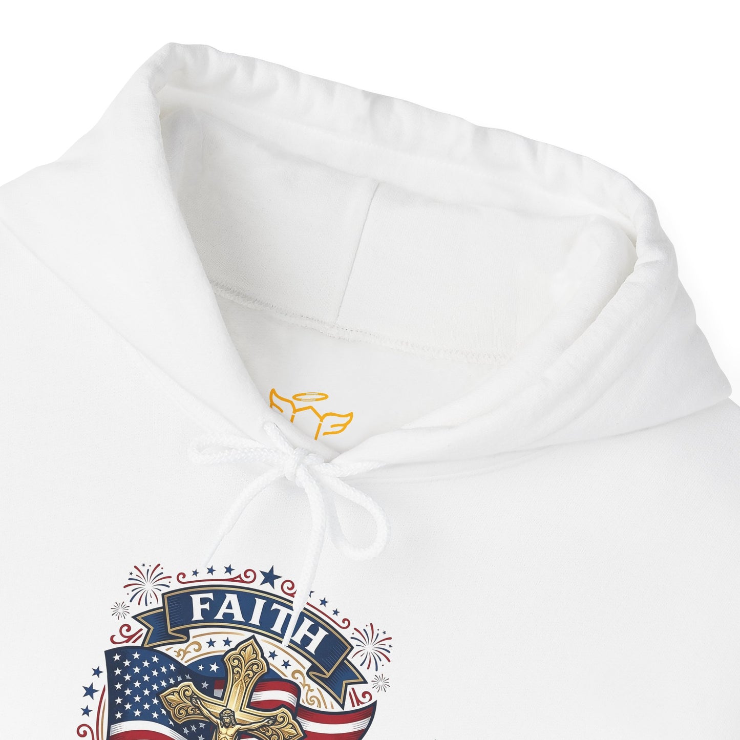Catholic Faith, Family & Freedom Hoodie - Patriotic American Flag Cross Pullover (USA 250th)