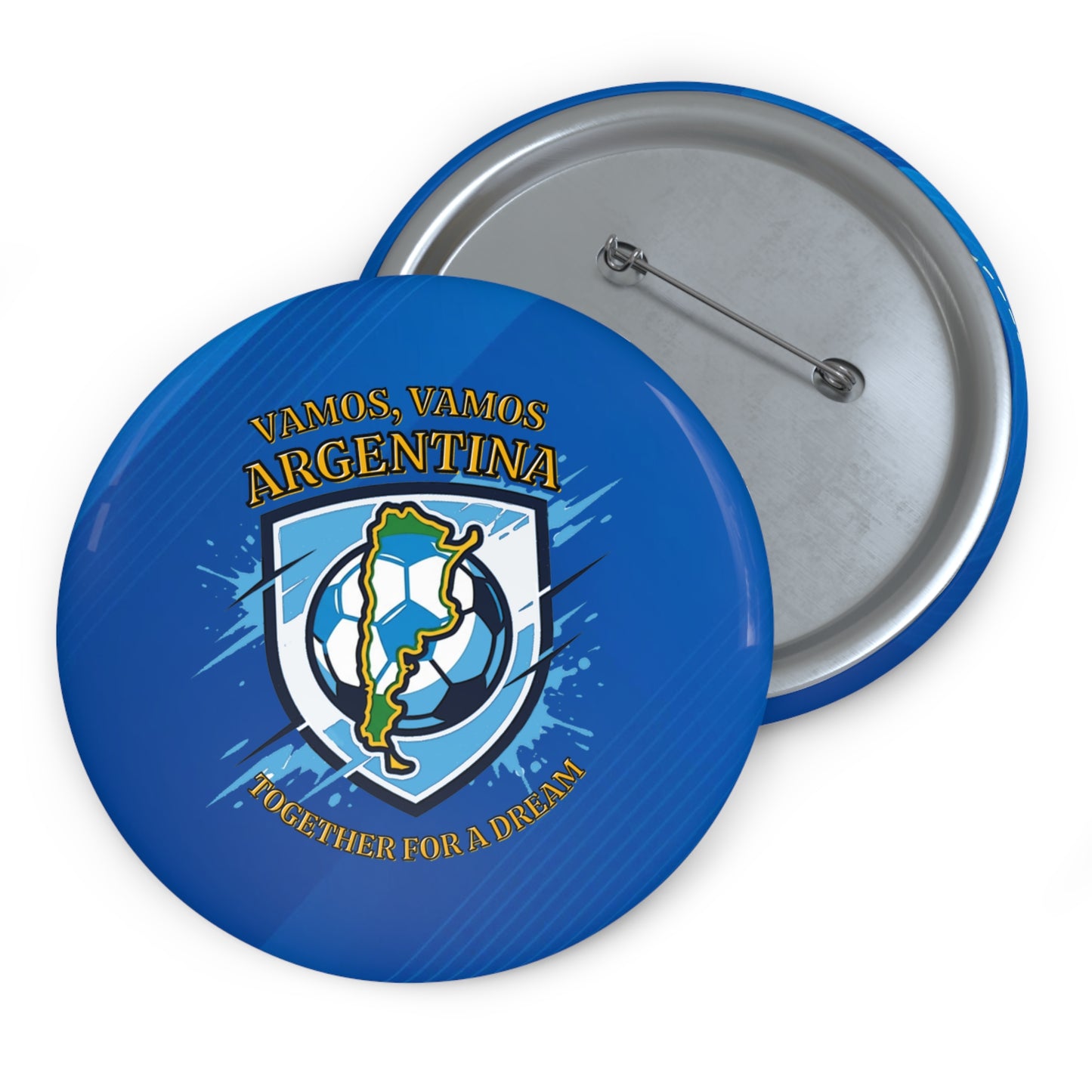 Argentina Soccer Pin Button — "Vamos, Vamos Argentina" Fan Badge - Trending Novelties & Gifts