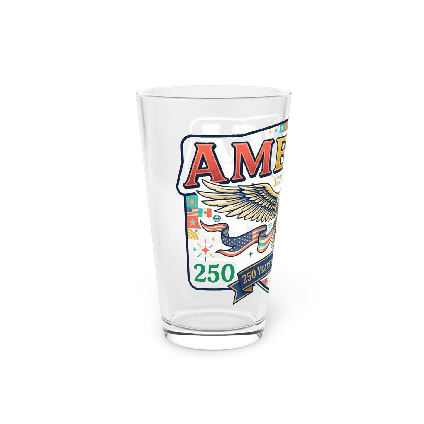 USA 250th ANNIVERSARY Eagle Pint Glass — 16oz America's Independence Day Beer Glass - Trending Novelties & Gifts