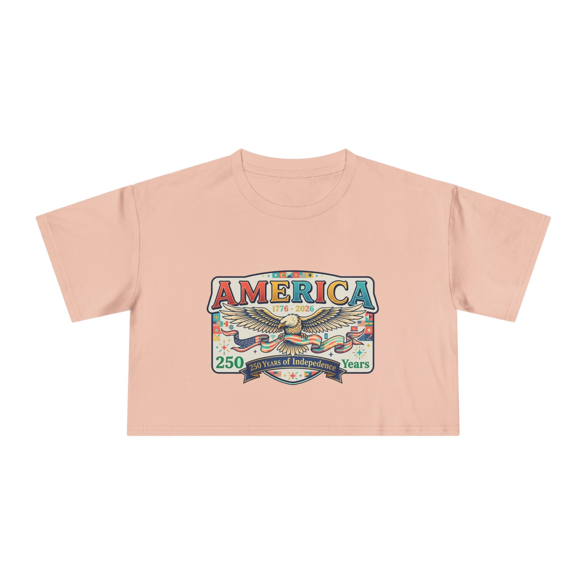 USA 250th ANNIVERSARY America Eagle  Women's Crop Tee | Patriotic 250 Years Independence Women's Crop Tee - Trending Novelties & Gifts