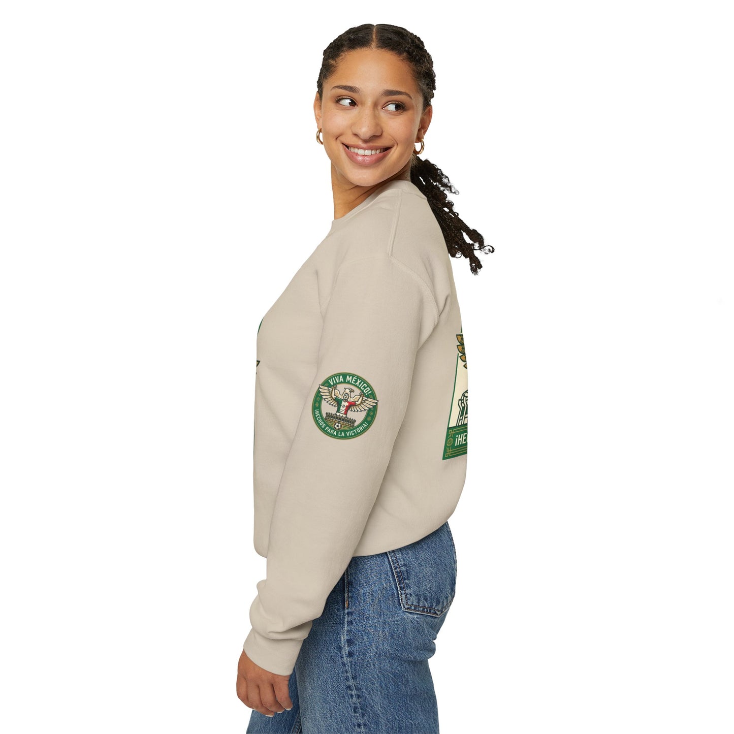 Viva México Soccer Crewneck Sweatshirt — "Hechos Para La Victoria" Soccer Fan Pullover