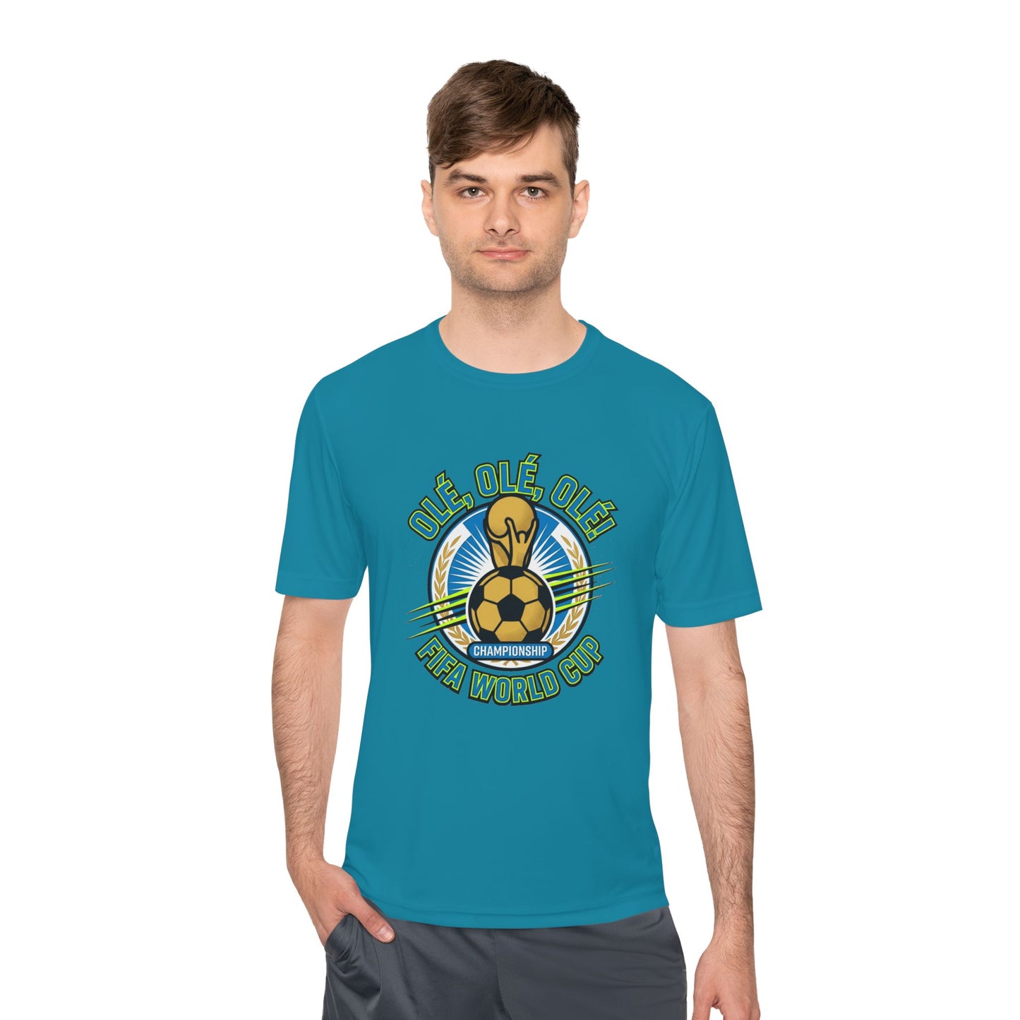 World Cup Soccer Moisture-Wicking Tee — "Ole Ole Ole" Graphic Tee - Trending Novelties & Gifts