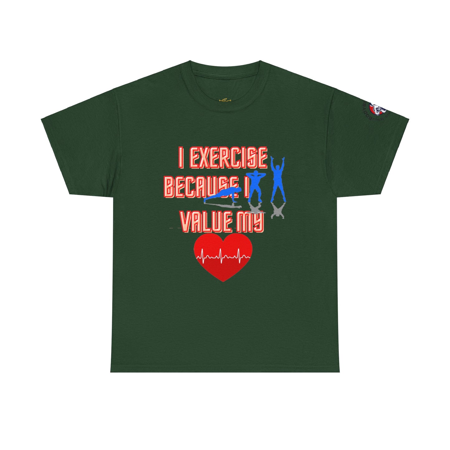 Fitness Quotes on Heart Unisex Heavy Cotton Tee. FQT