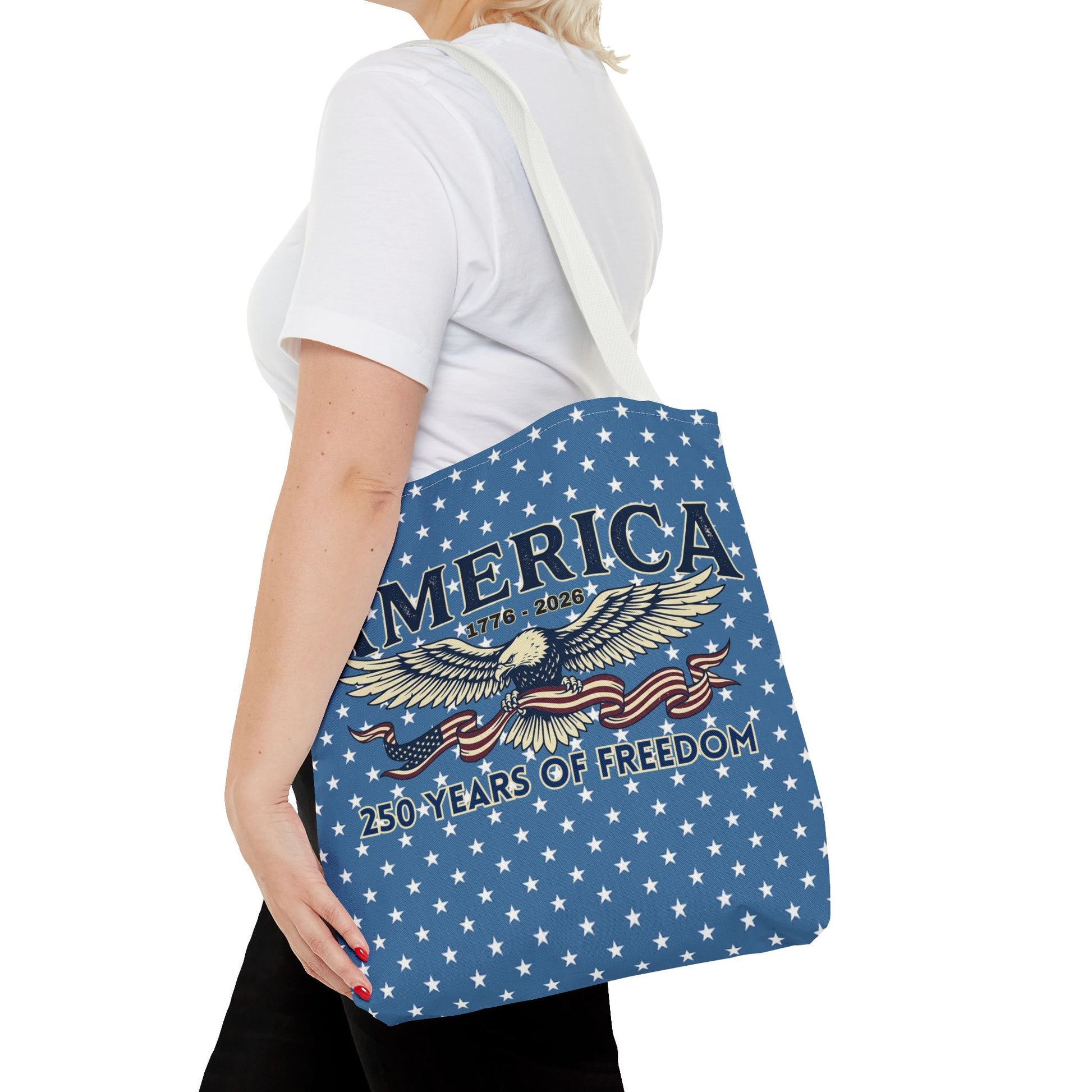 USA 250th ANNIVERSARY Patriotic Tote Bag  | America's 250 Years of Freedom" Eagle Design Tote - Trending Novelties & Gifts