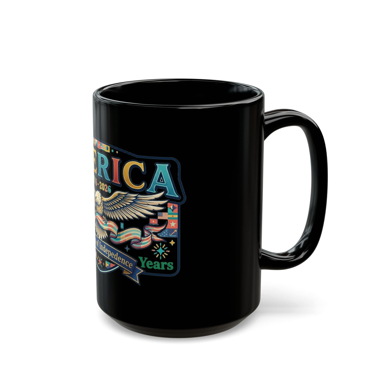 USA 250th ANNIVERSARY Eagle Black Mug | America 250th Anniversary Patriotic Coffee Cup - Trending Novelties & Gifts