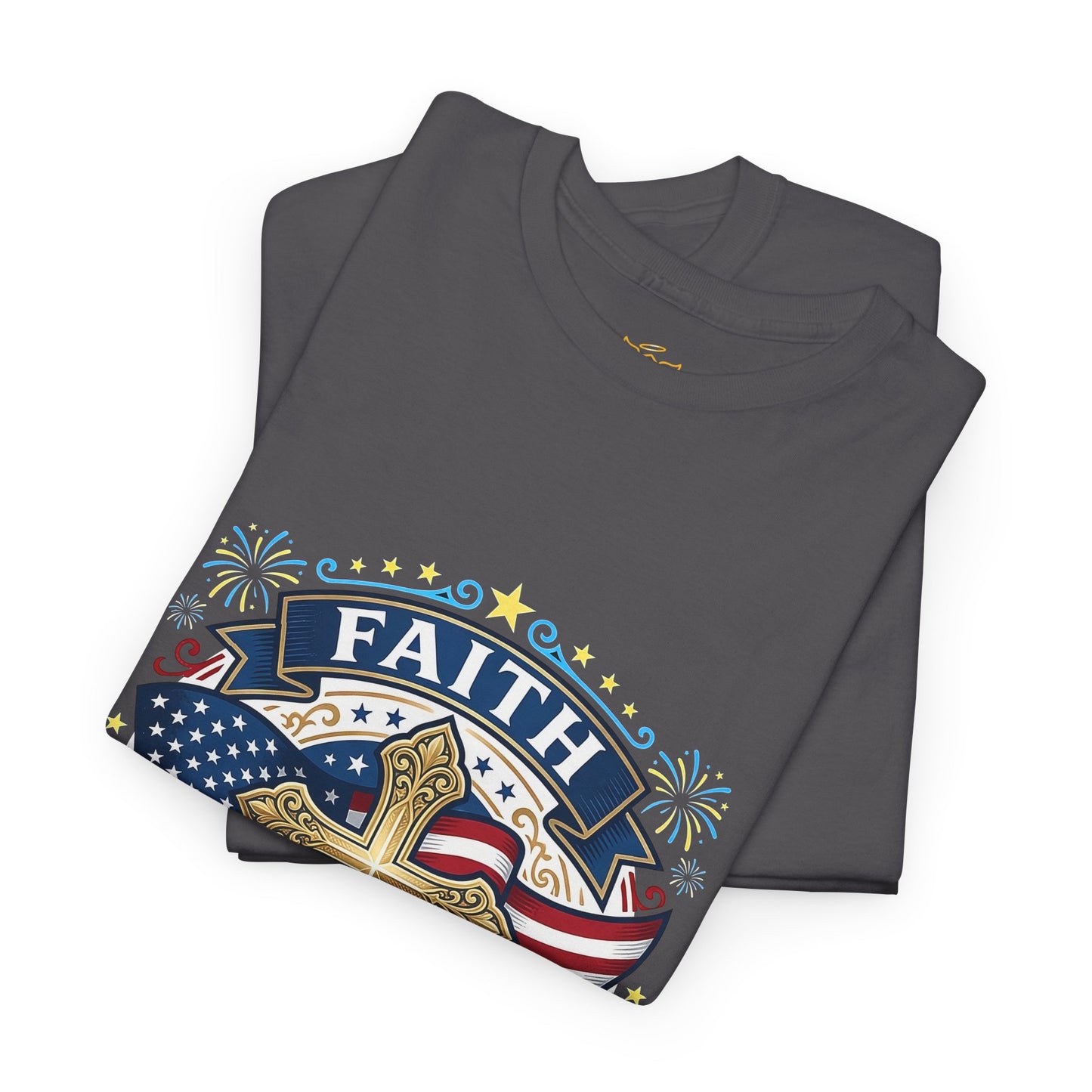 Faith, Family & Freedom T-Shirt — American Flag Cross Patriotic Tee (USA 250th)