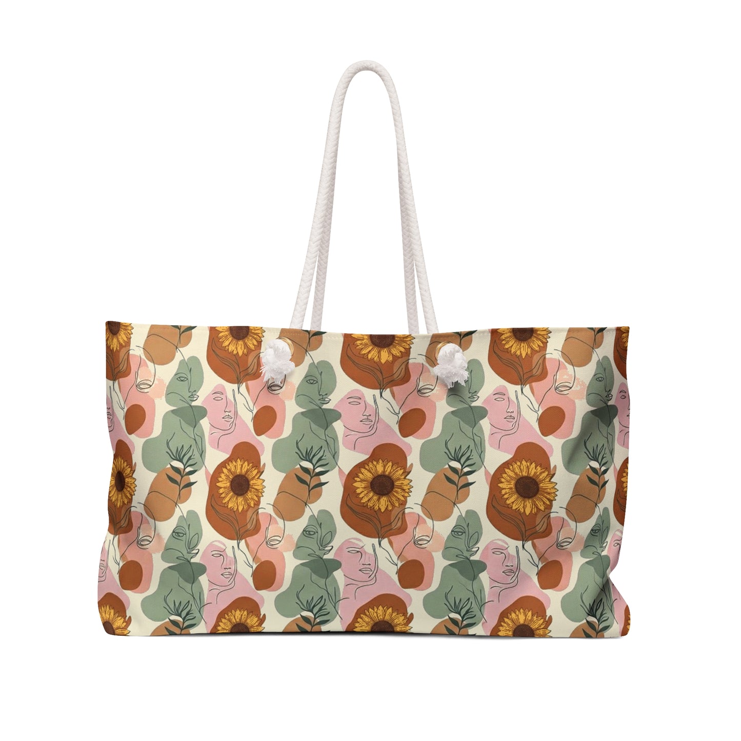 Boho Sunflower Weekender Bag – Floral Abstract Tote for Summer Travel & Beach - Trending Novelties & Gifts