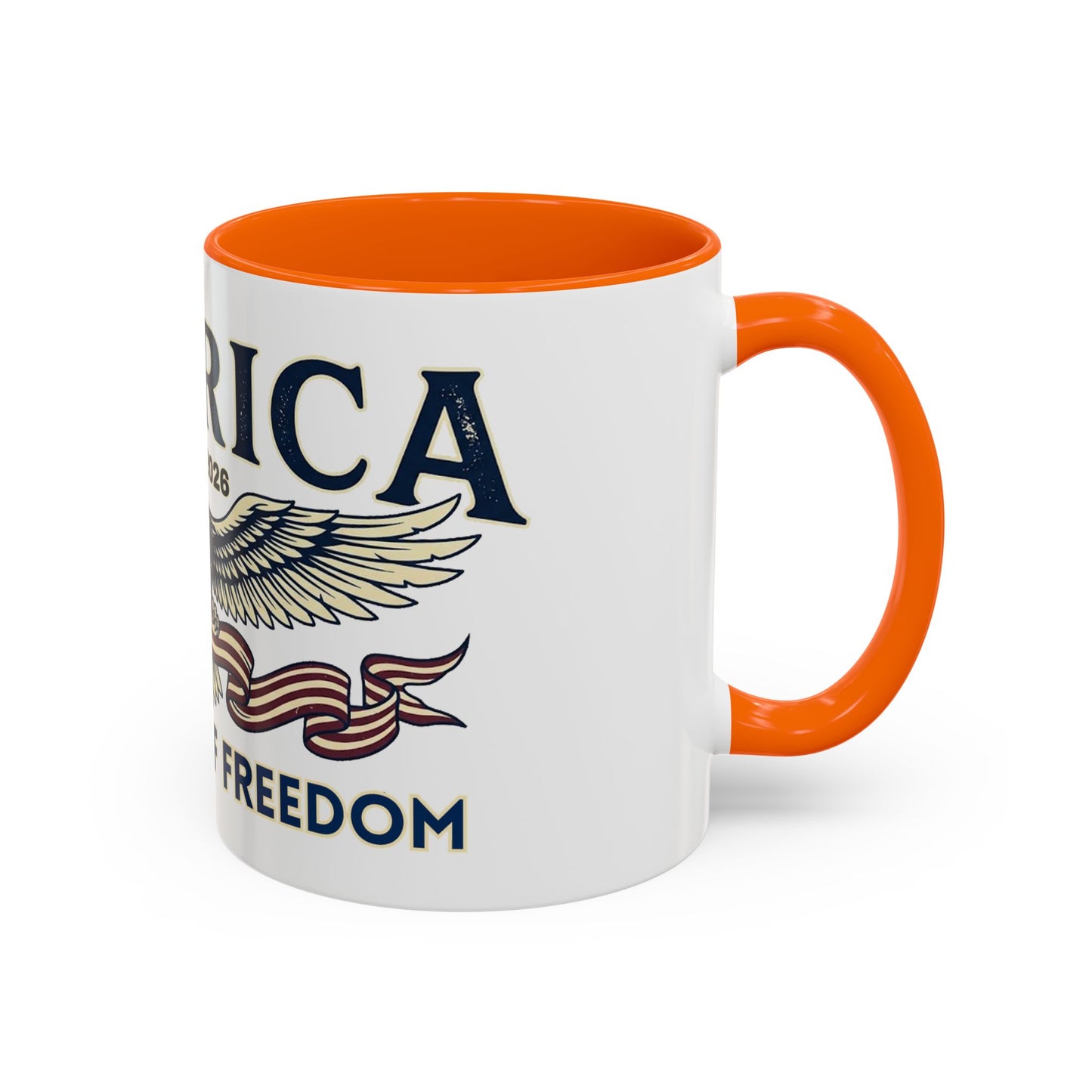 USA 250th ANNIVERSARY Accent Mug  | America  Eagle Coffee Mug — 250 Years of Freedom Accent Mug (11/15oz) - Trending Novelties & Gifts